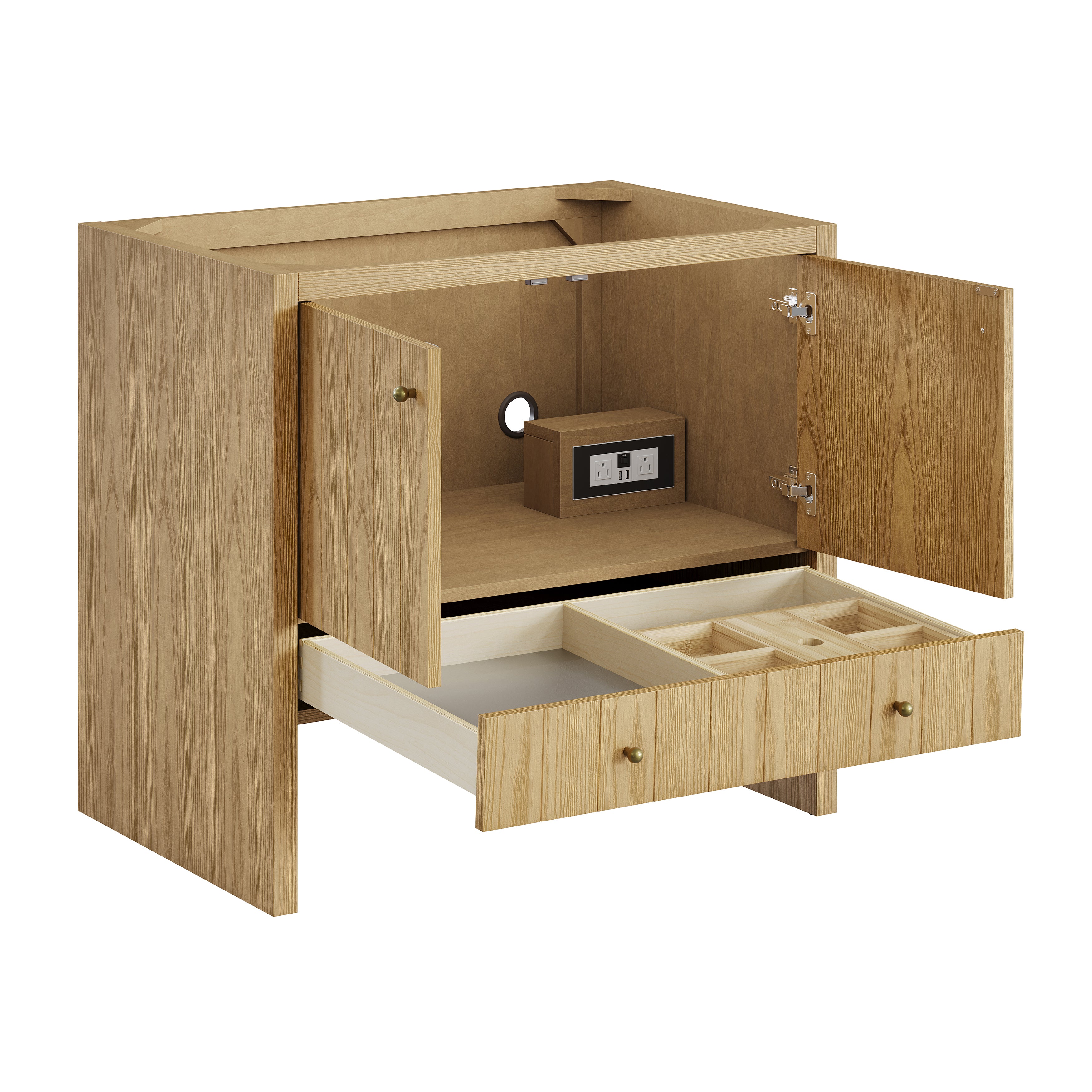 James Martin Hudson 36" Single Vanity in Light Natural Oak with 3cm Countertop