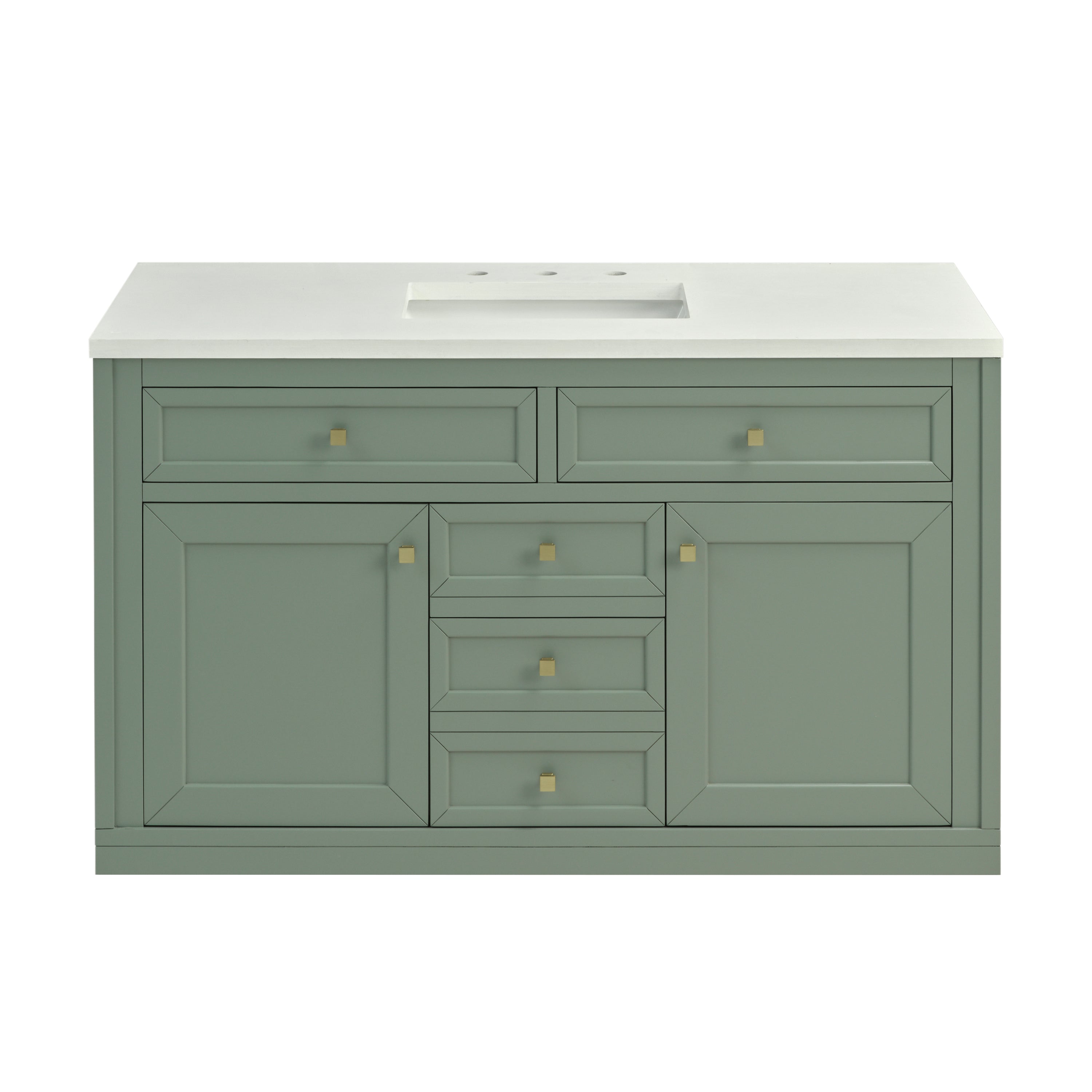 James Martin Chicago 48" Single Vanity in Smokey Celadon with 3cm Countertop