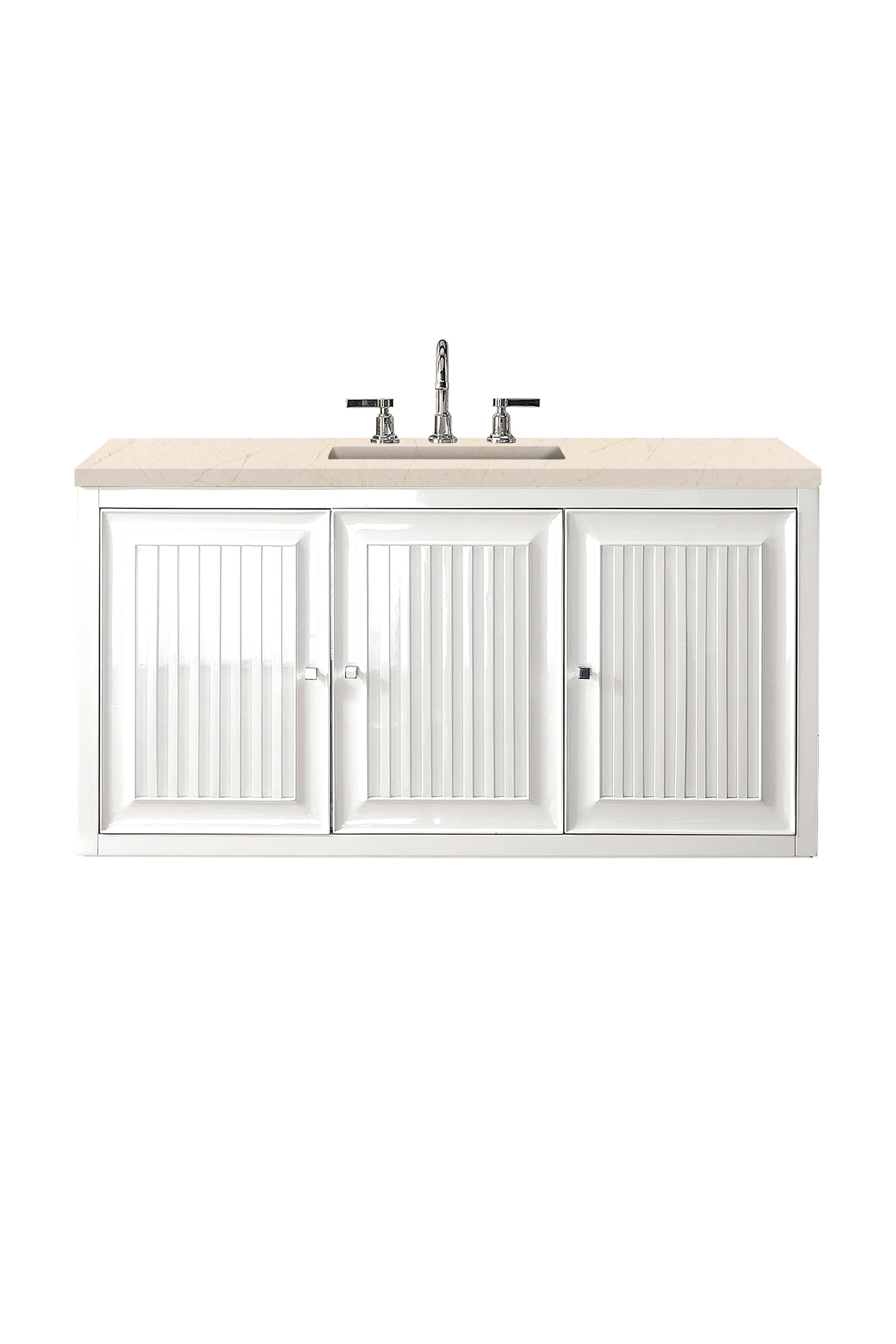 James Martin Athens 48" Single Vanity in Glossy White with 3cm Countertop