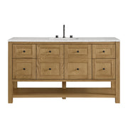 James Martin Breckenridge 60" Single Vanity in Light Natural Oak with 3cm Countertop and FreePower Wireless Charger