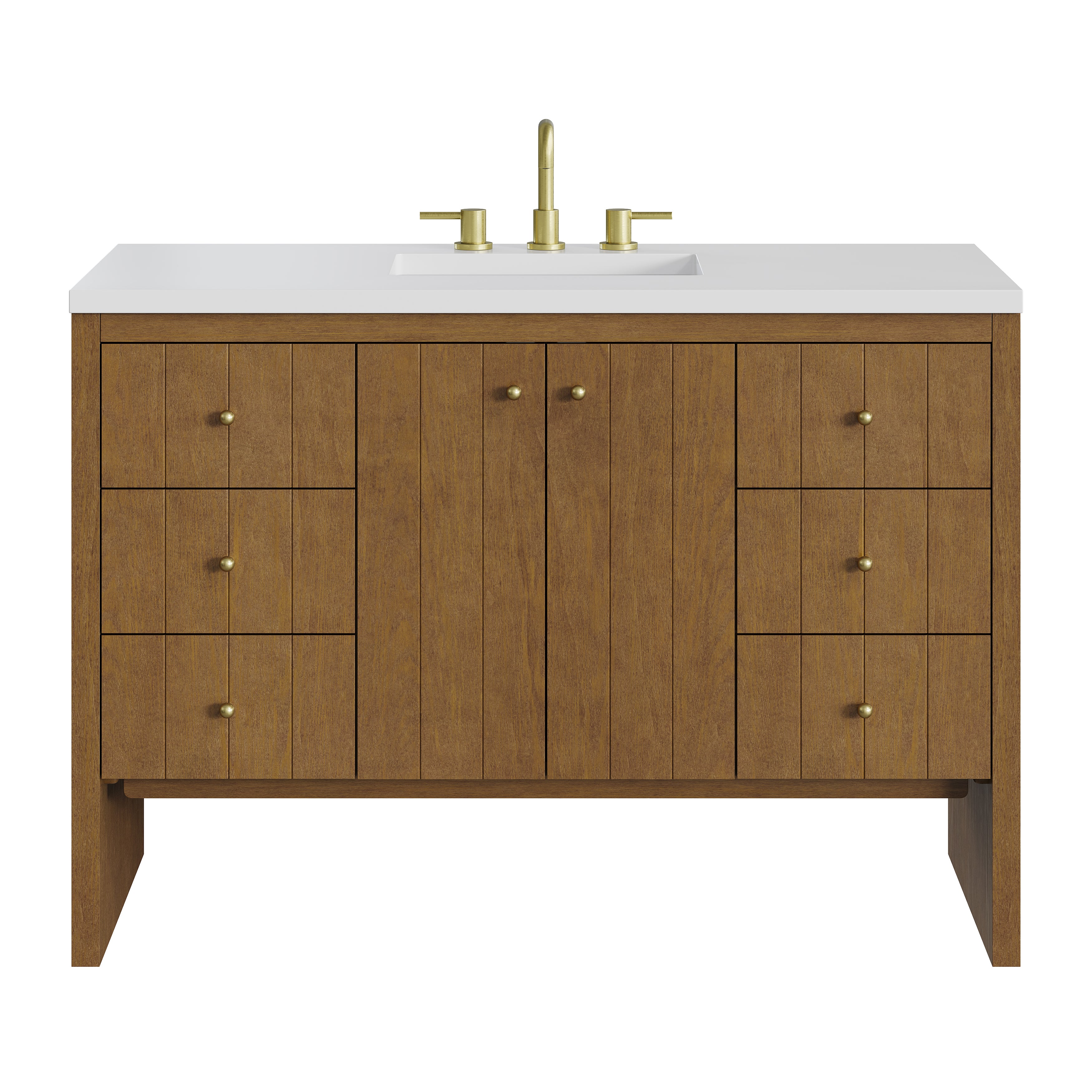 James Martin Hudson 48" Single Vanity in Honey Oak with 3cm Countertop