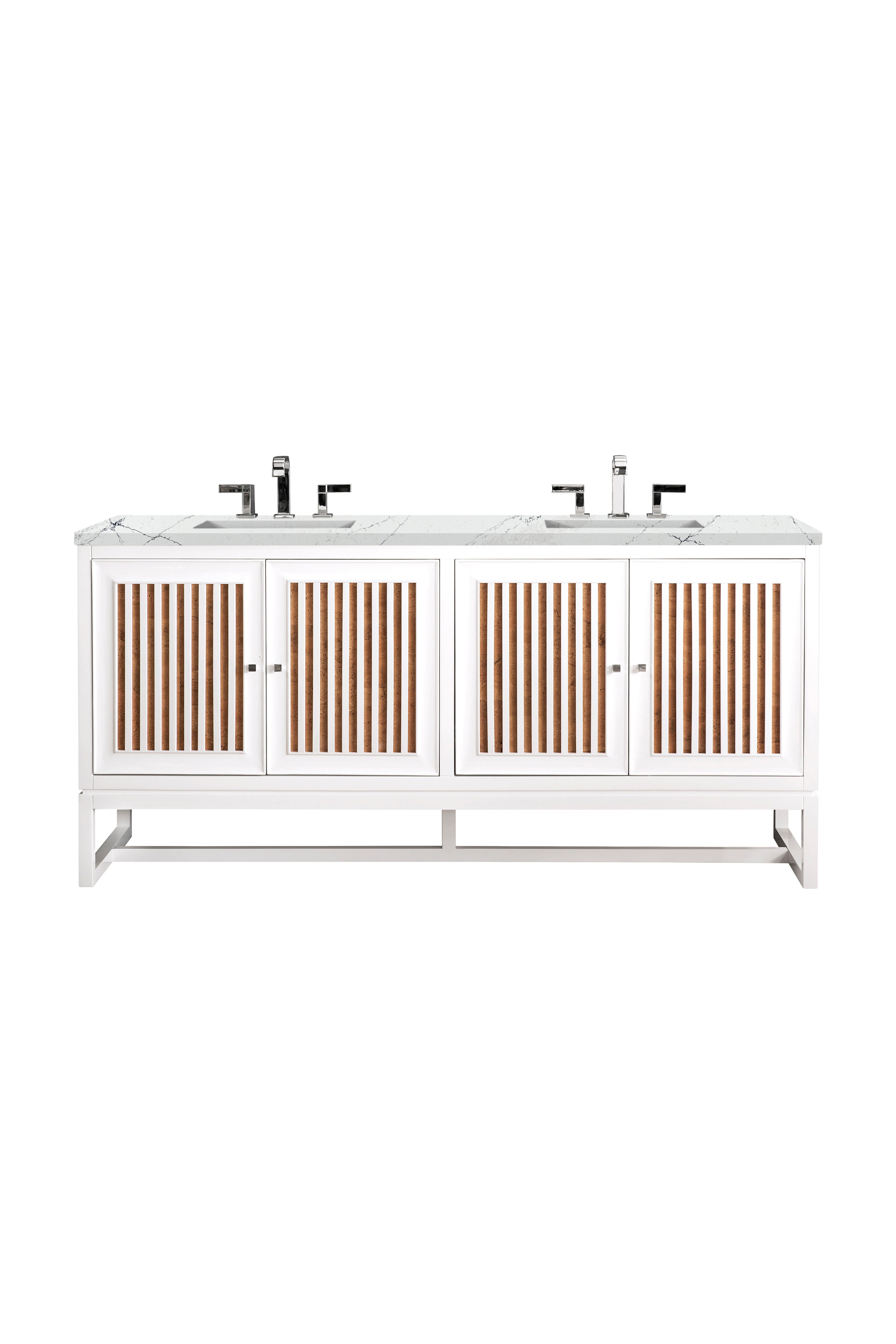 James Martin Athens 72" Double Vanity in Glossy White with 3cm Countertop