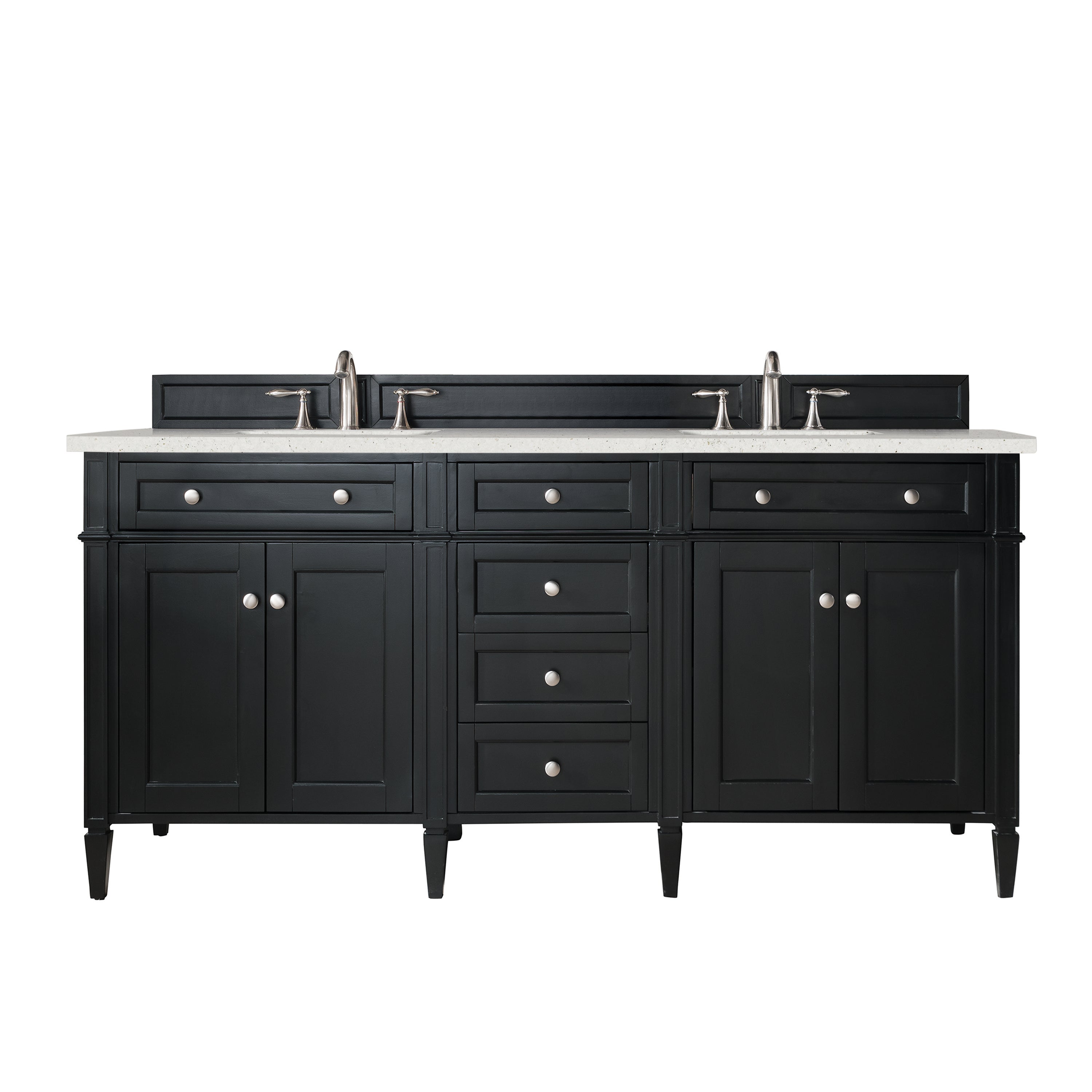 James Martin Brittany 72" Double Vanity in Black Onyx with 3cm Countertop
