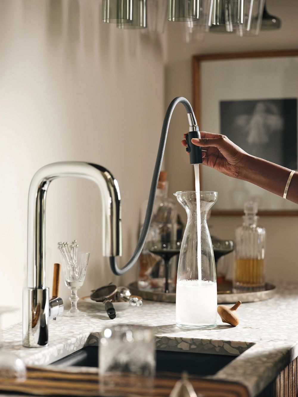 Tenon One-Handle Pulldown Bar Faucet