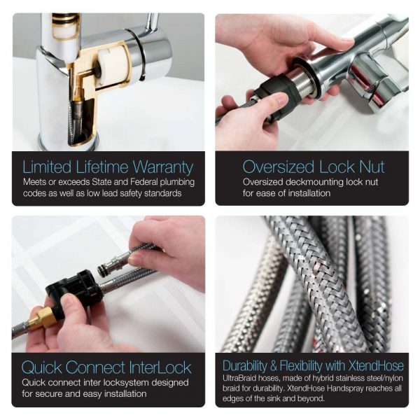 Charlotte Traditional Solid Brass Kitchen Faucet with Sidespray