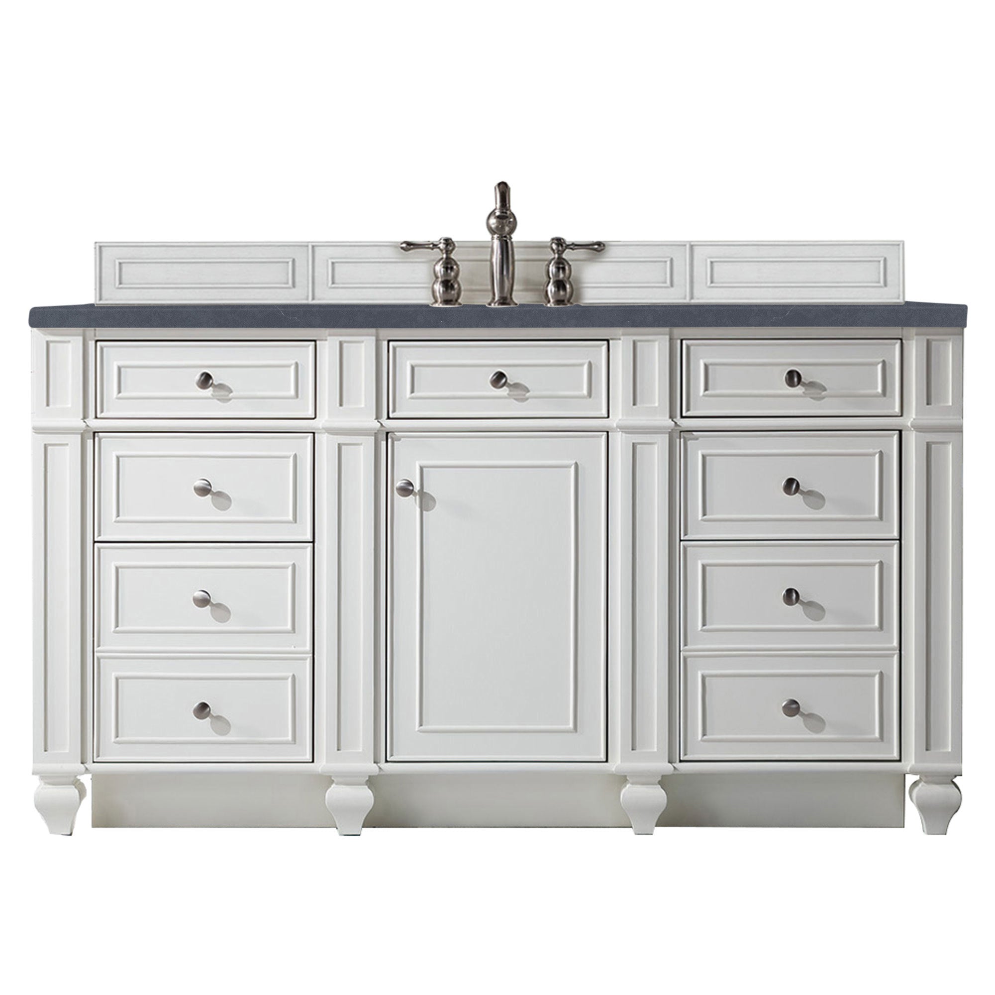 James Martin Bristol 60" Single Vanity in Bright White with 3cm Countertop