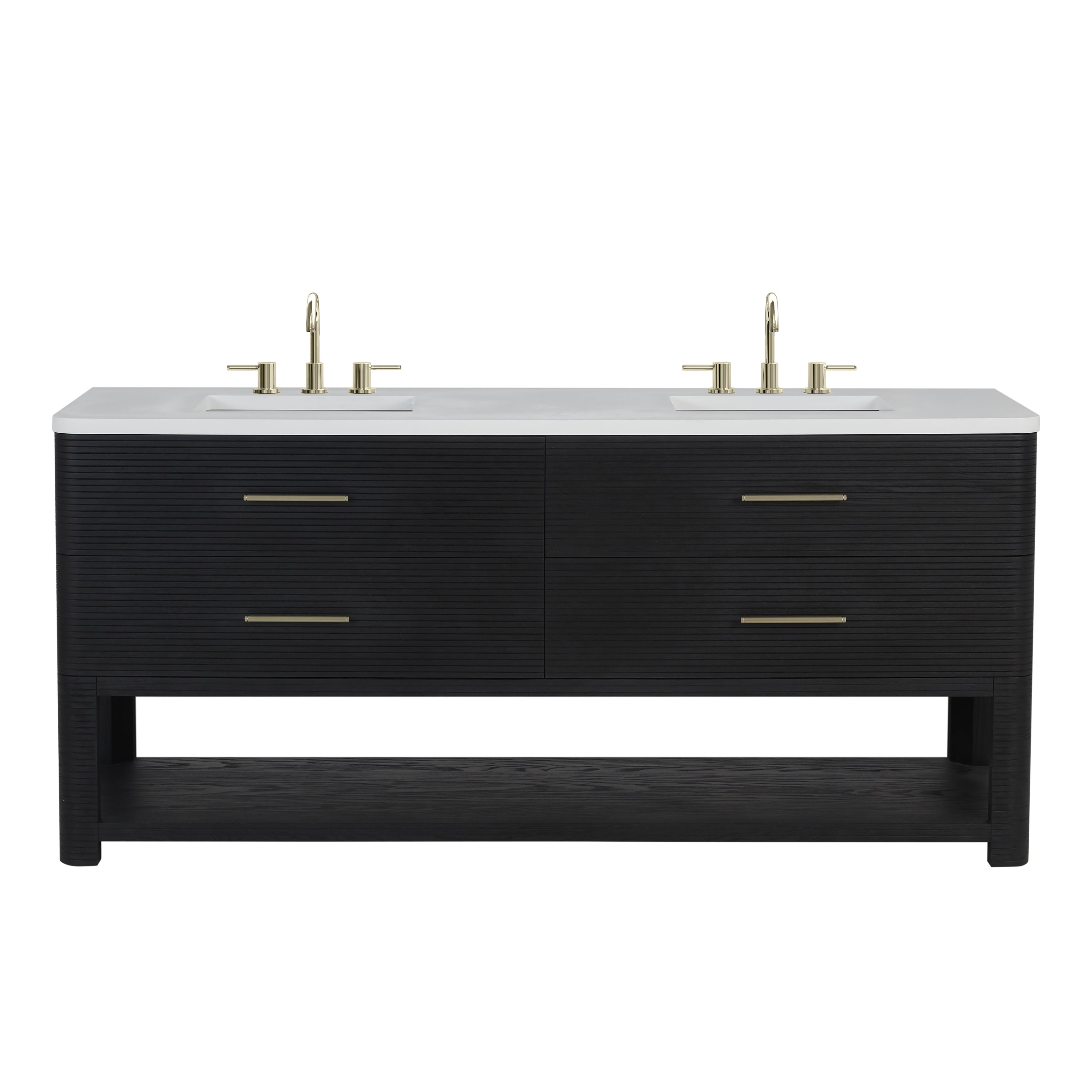 James Martin Lucian 72" Double Vanity in Carbon Oak with 3cm Countertop