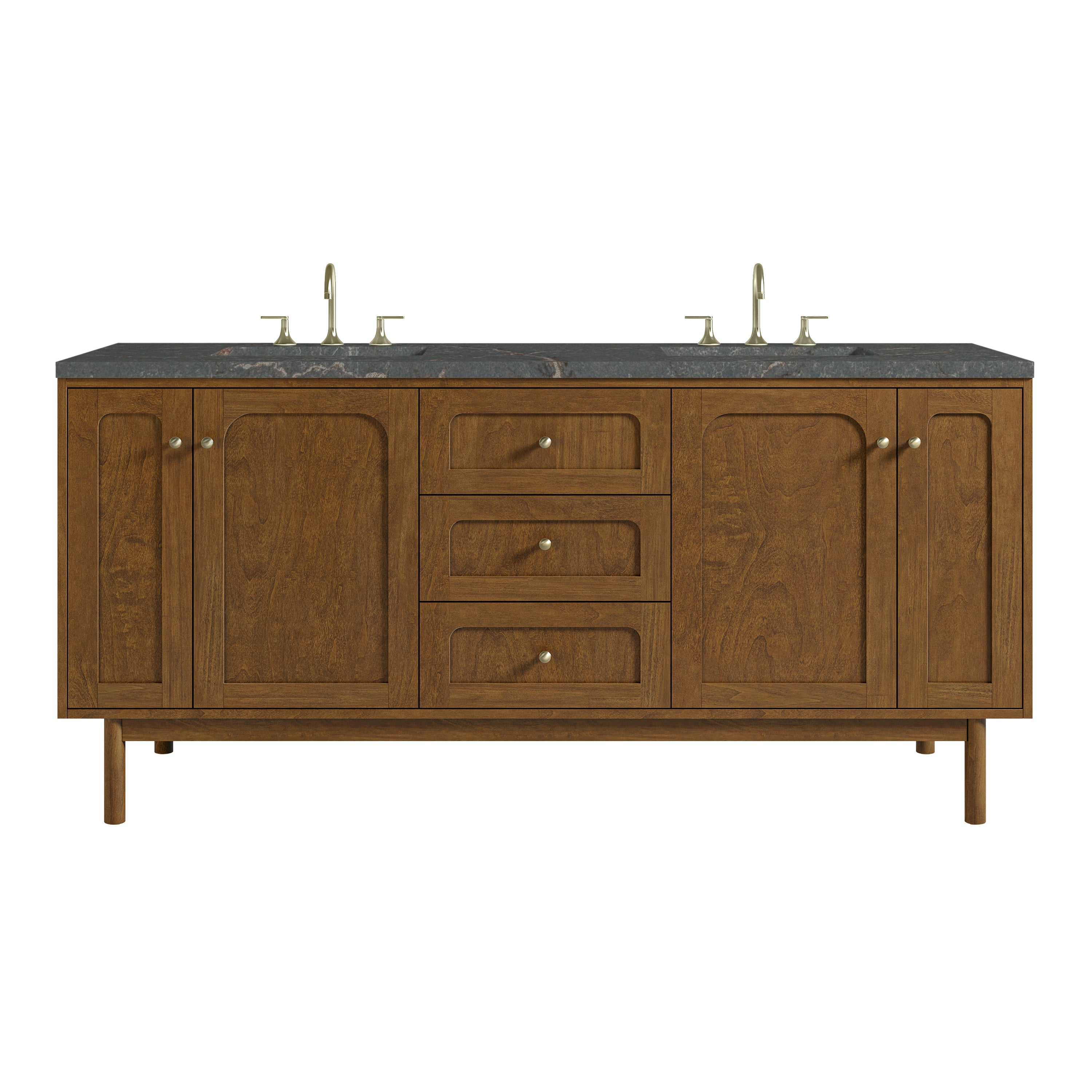 James Martin Laurent 72" Double Vanity in Honey Oak with 3cm Countertop and FreePower Wireless Charger