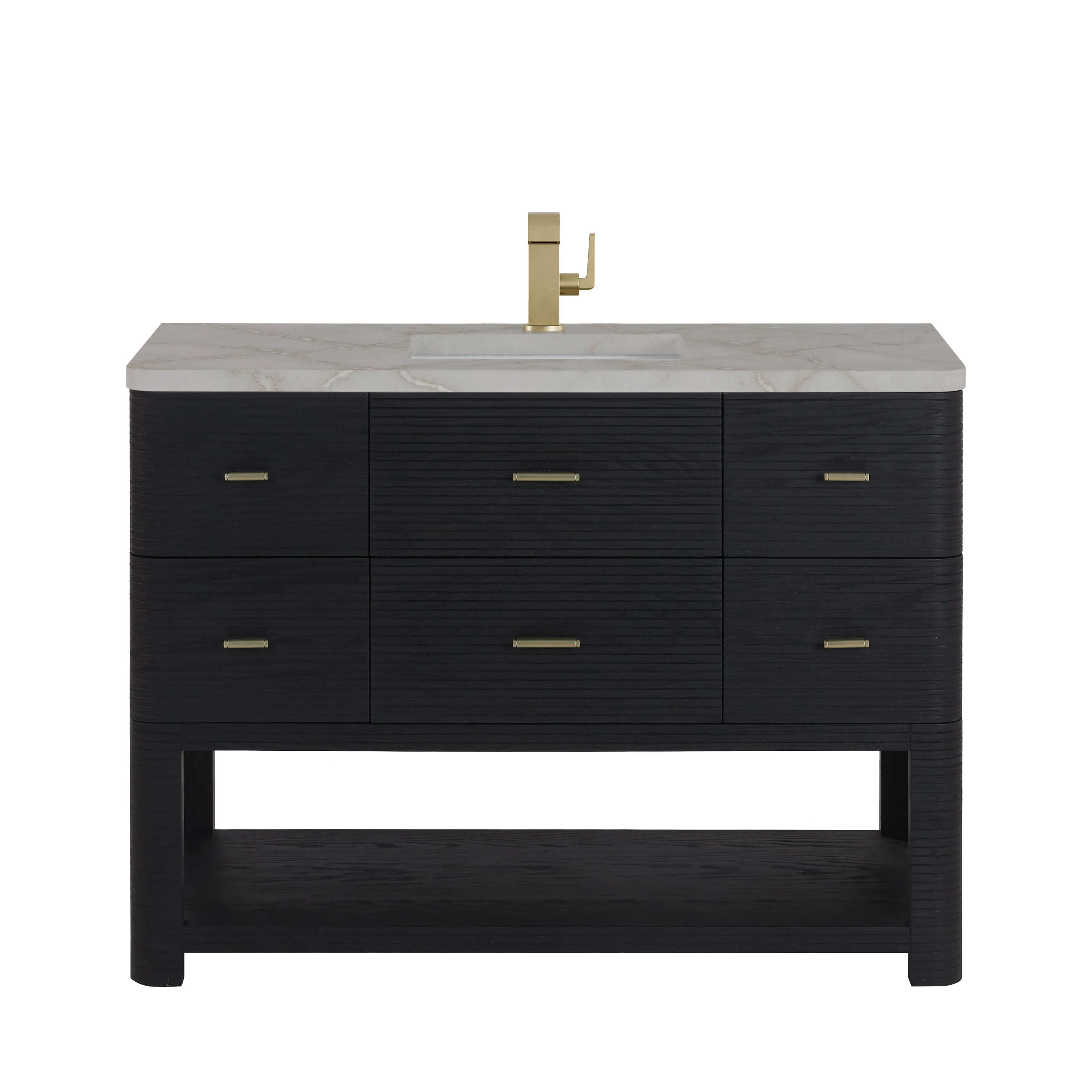 James Martin Lucian 48" Single Vanity in Carbon Oak with 3cm Countertop