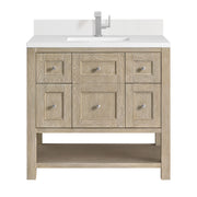 James Martin Breckenridge 36" Single in Whitewashed Oak with 3cm Countertop
