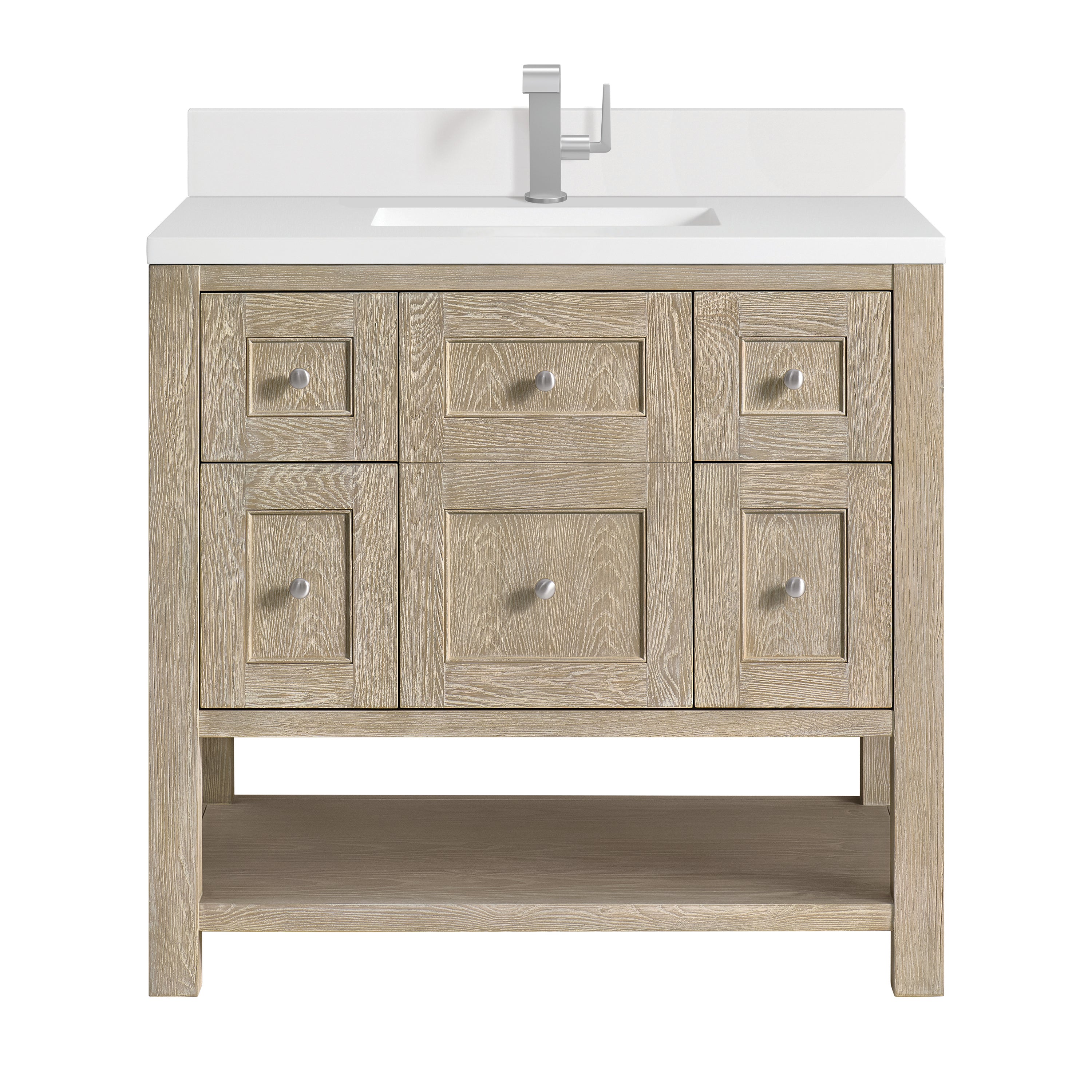 James Martin Breckenridge 36" Single in Whitewashed Oak with 3cm Countertop