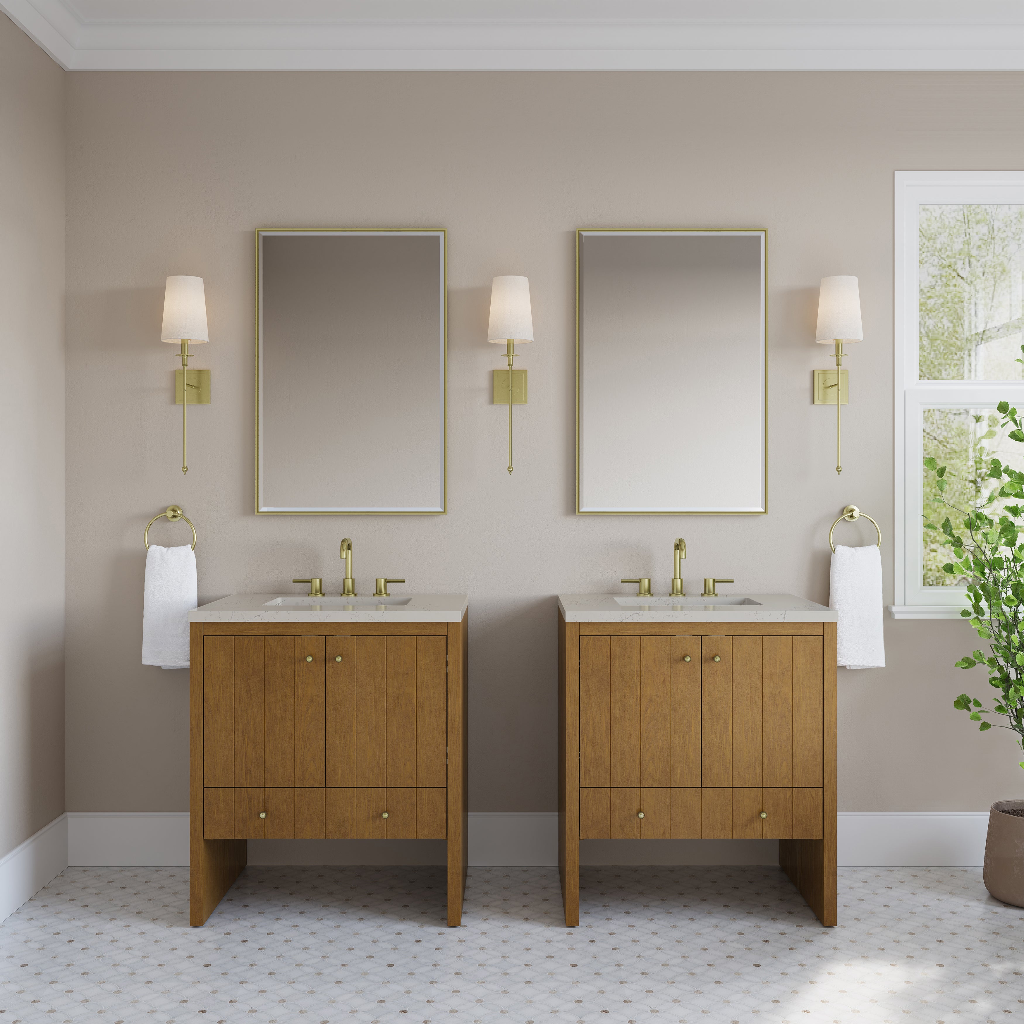 James Martin Hudson 30" Single Vanity in Honey Oak with 3cm Countertop