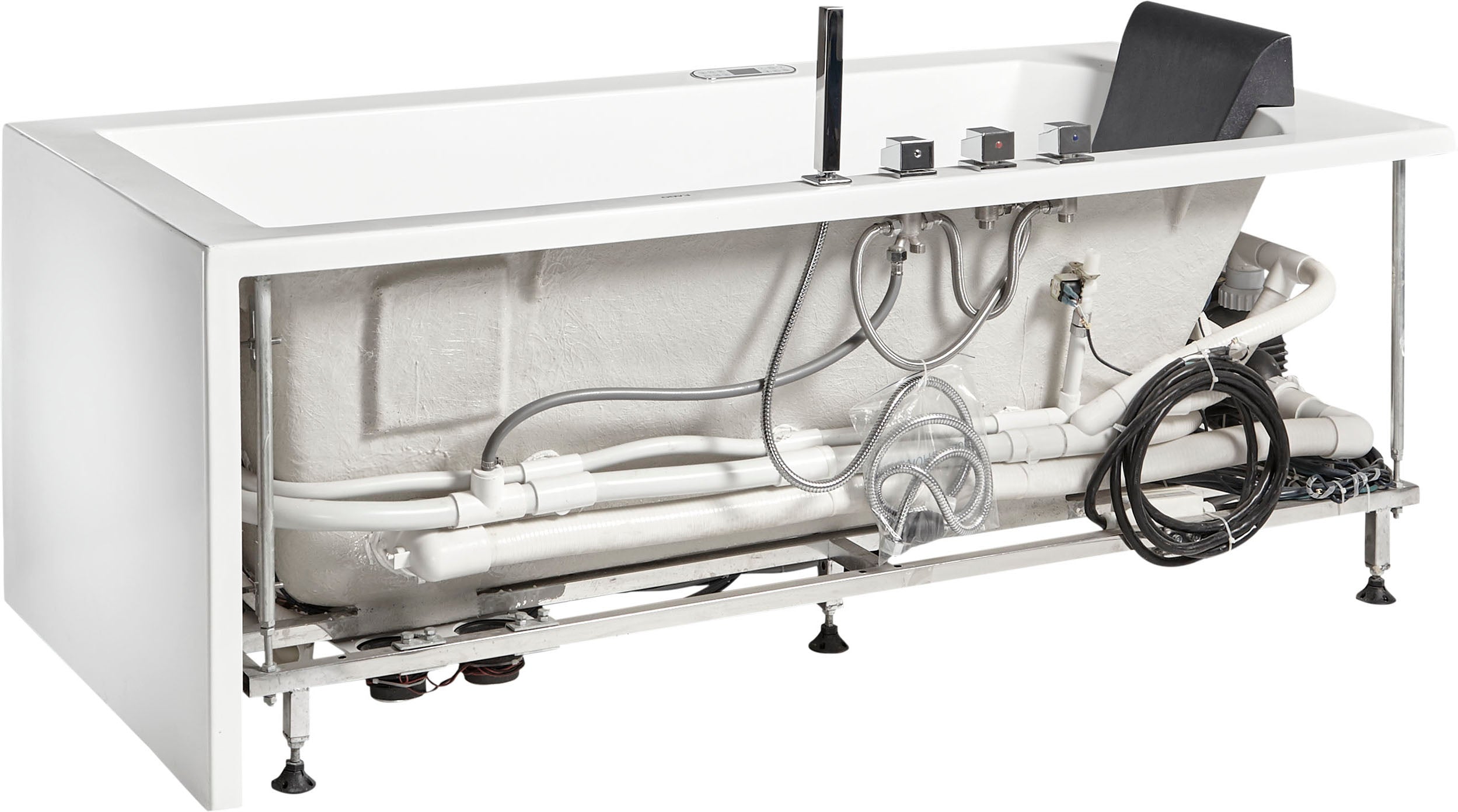 EAGO AM154ETL-R5 5 ft Acrylic White Rectangular Whirlpool Bathtub w Fixtures