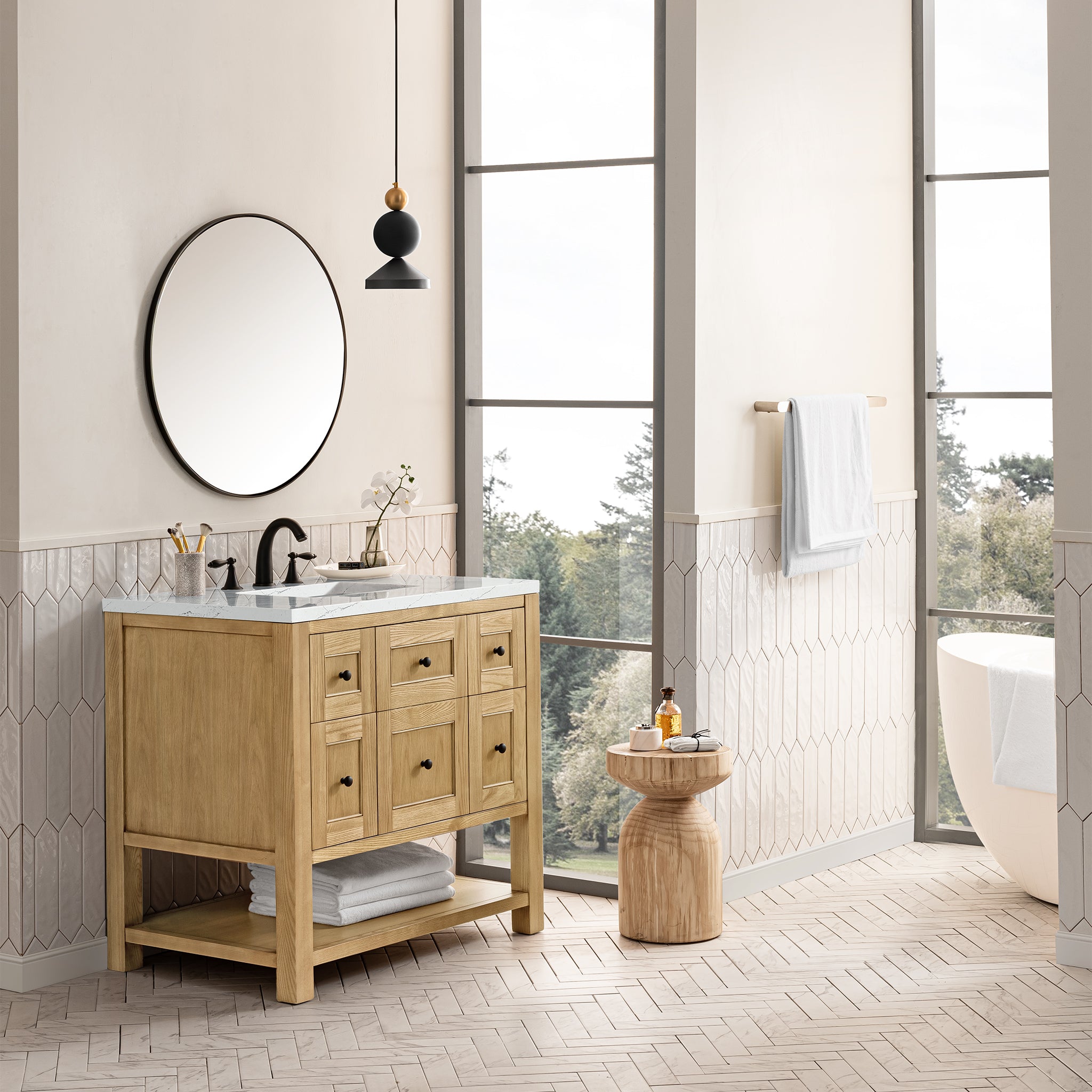 James Martin Breckenridge 36" Single Vanity in Light Natural Oak with 3cm Countertop