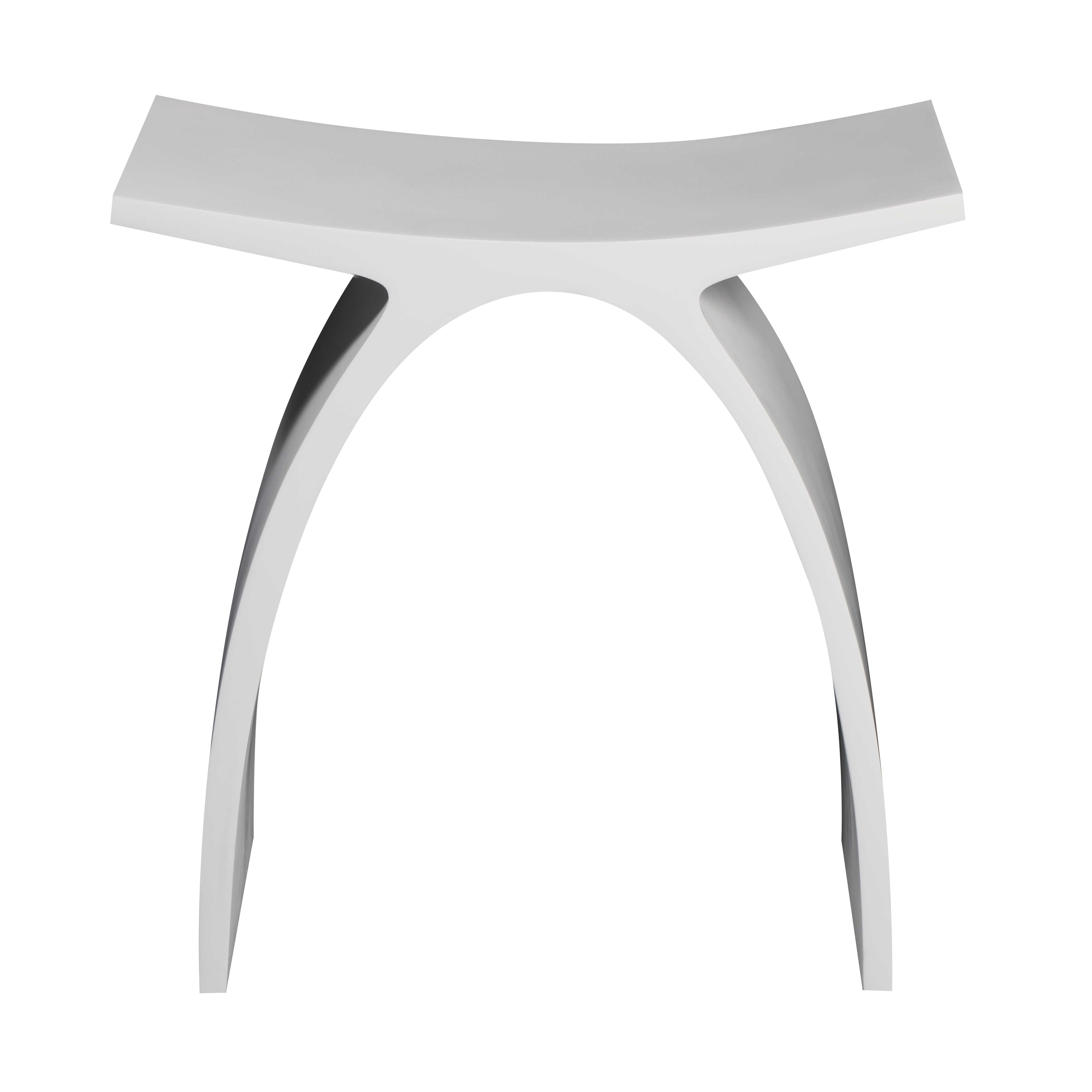 ALFI brand  ABST77 Arched White Matte Solid Surface Resin Bathroom / Shower Stool