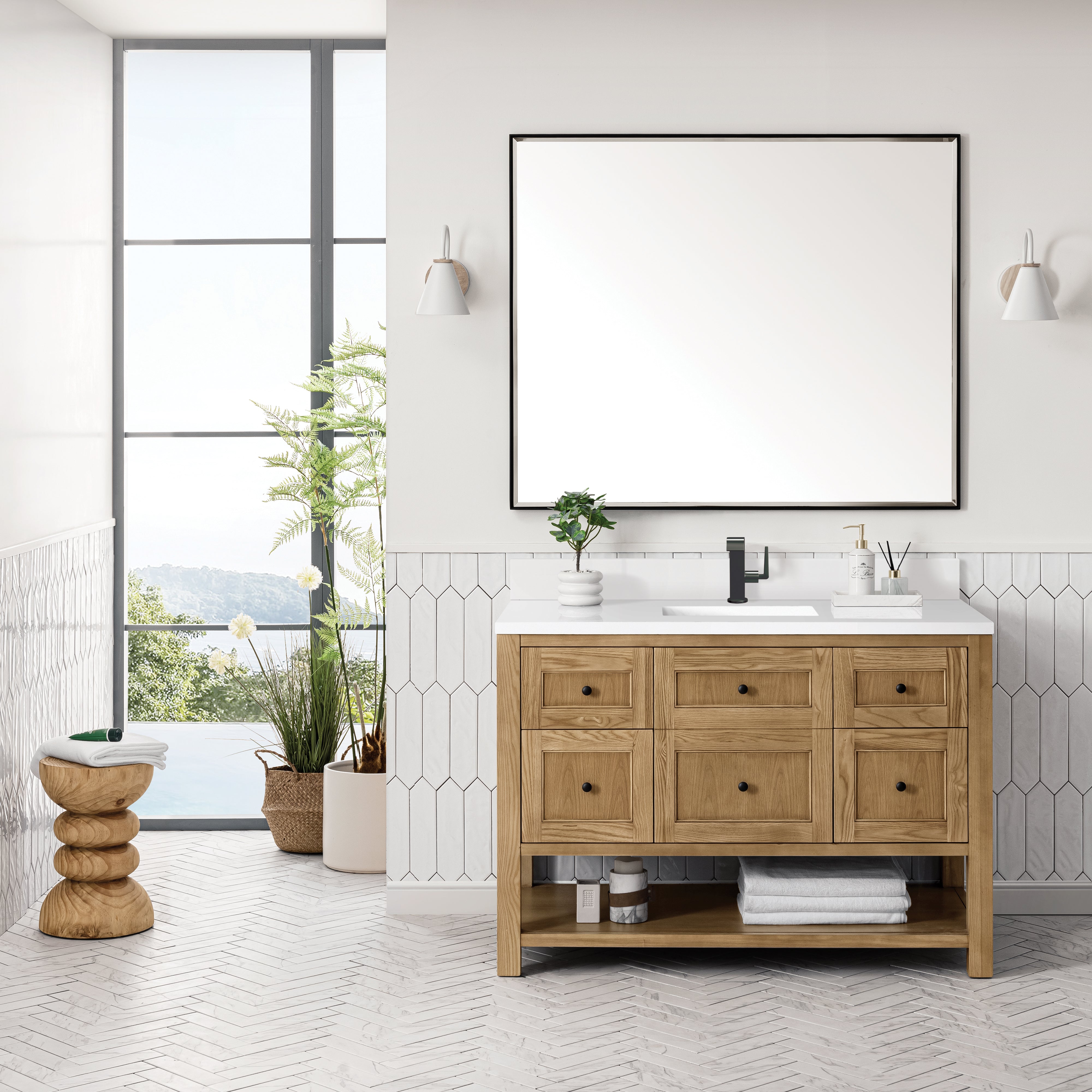 James Martin Breckenridge 48" Single Vanity in Light Natural Oak with 3cm Countertop