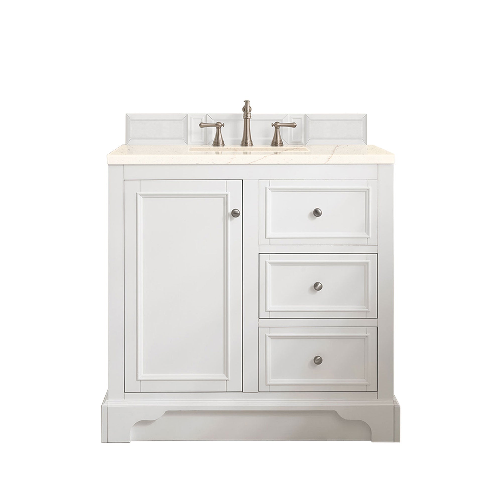 James Martin De Soto 36" Single Vanity in Bright White with 3cm Countertop