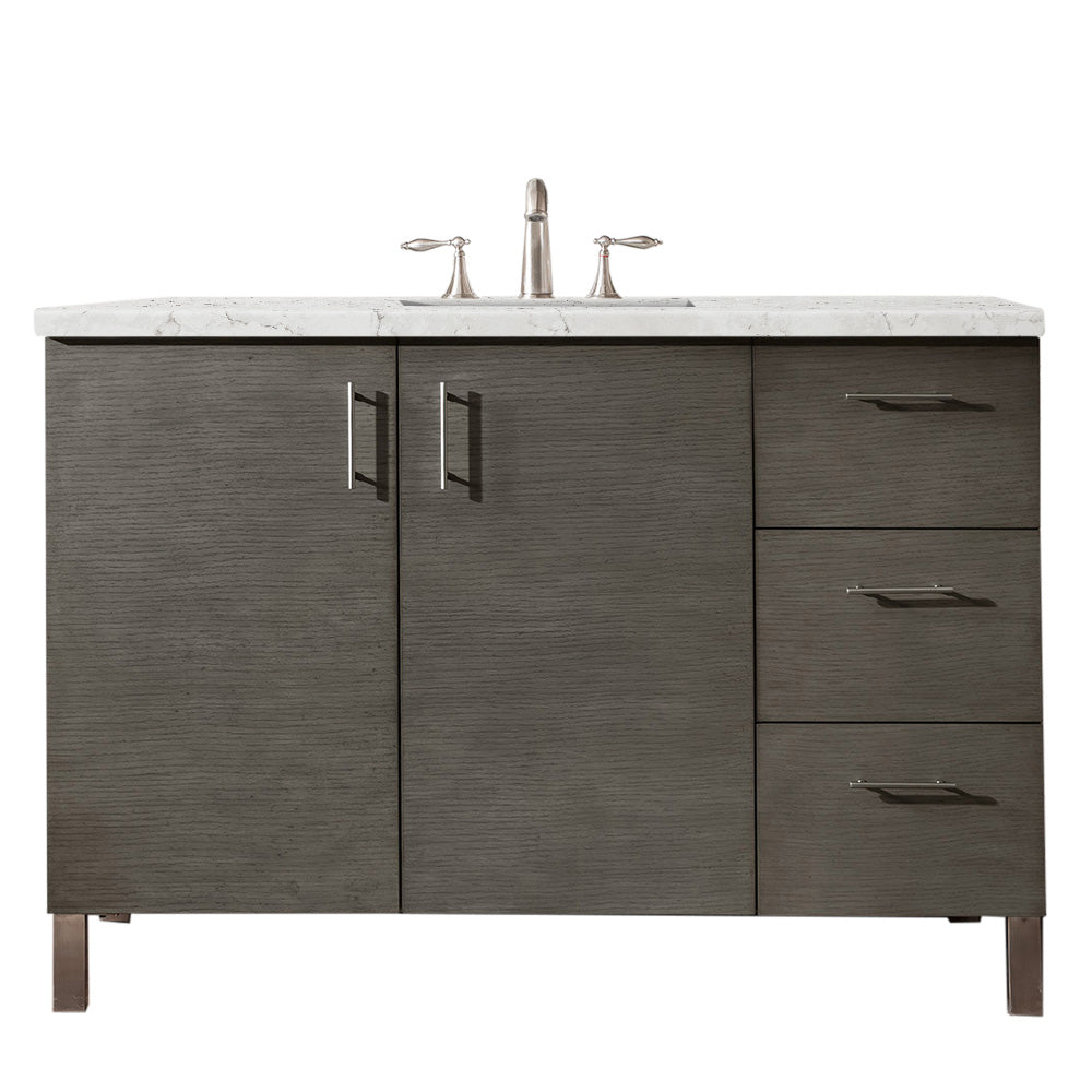 James Martin Metropolitan 48" Single Vanity in Silver Oak with 3cm Countertop
