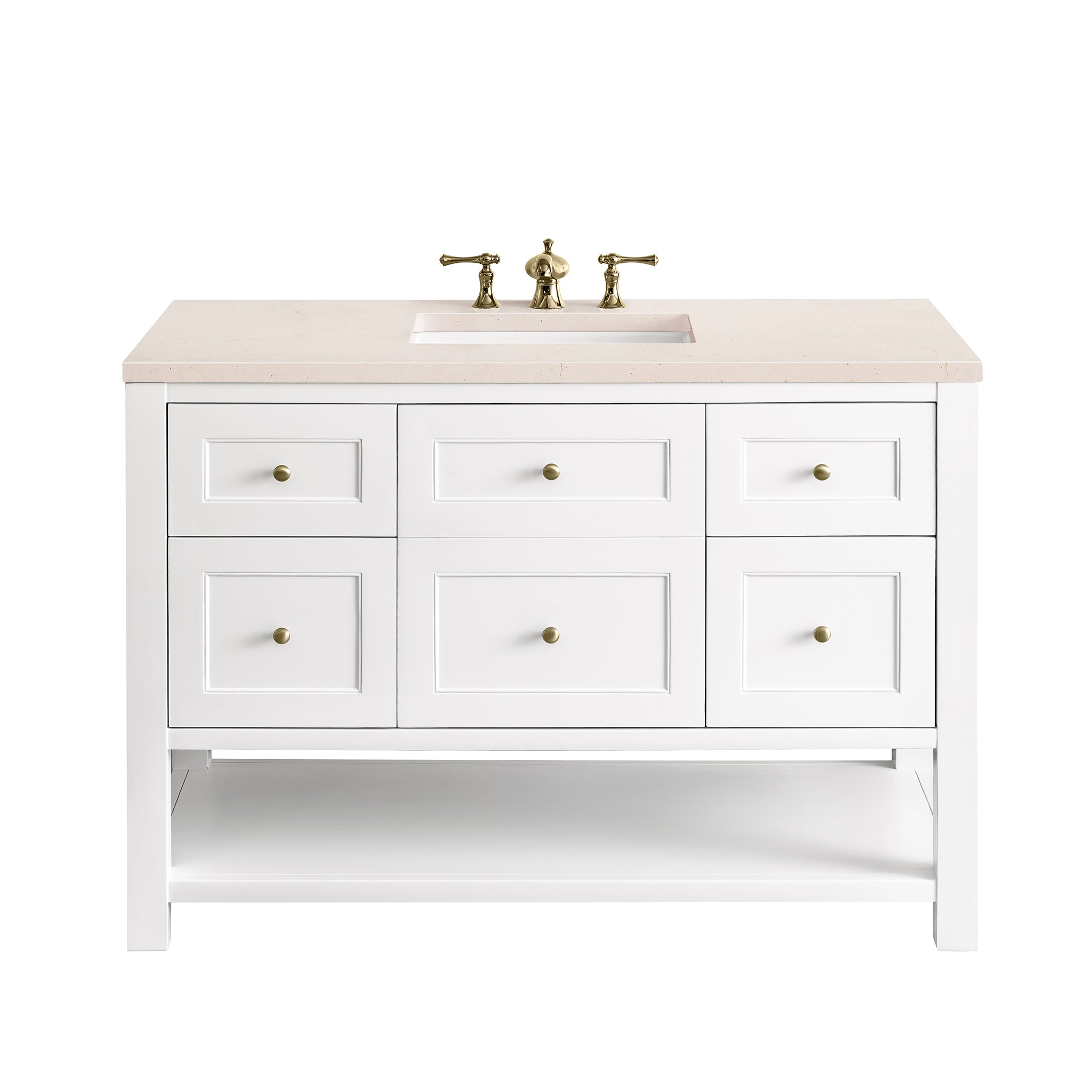 James Martin Breckenridge 48" Single Vanity in Bright White with 3cm Countertop