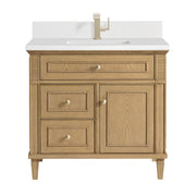 James Martin Lorelai 36" Single Vanity in Light Natural Oak with 3cm Countertop
