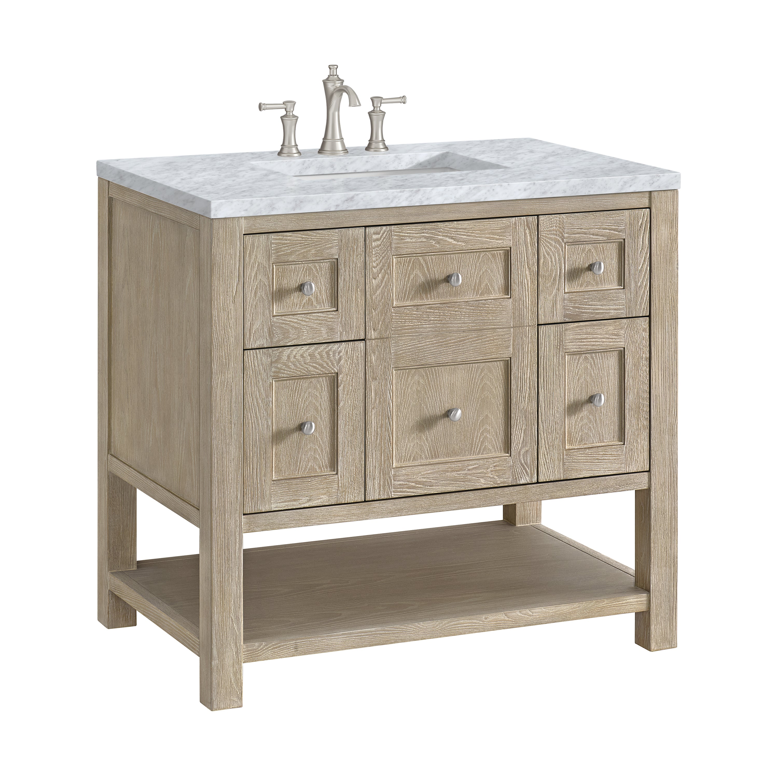 James Martin Breckenridge 36" Single in Whitewashed Oak with 3cm Countertop