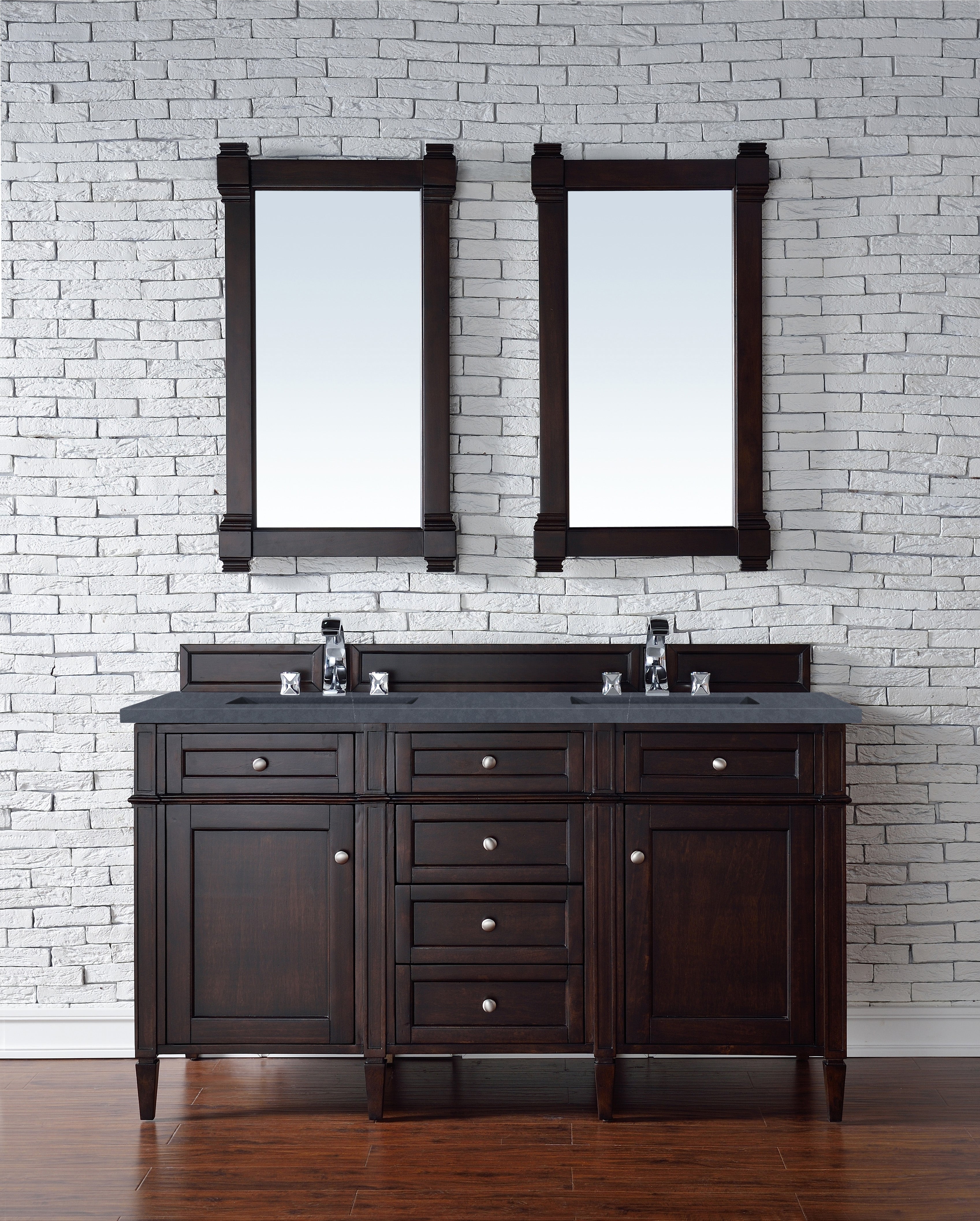 James Martin Brittany 60" Double Vanity in Burnished Mahogany with 3cm Countertop