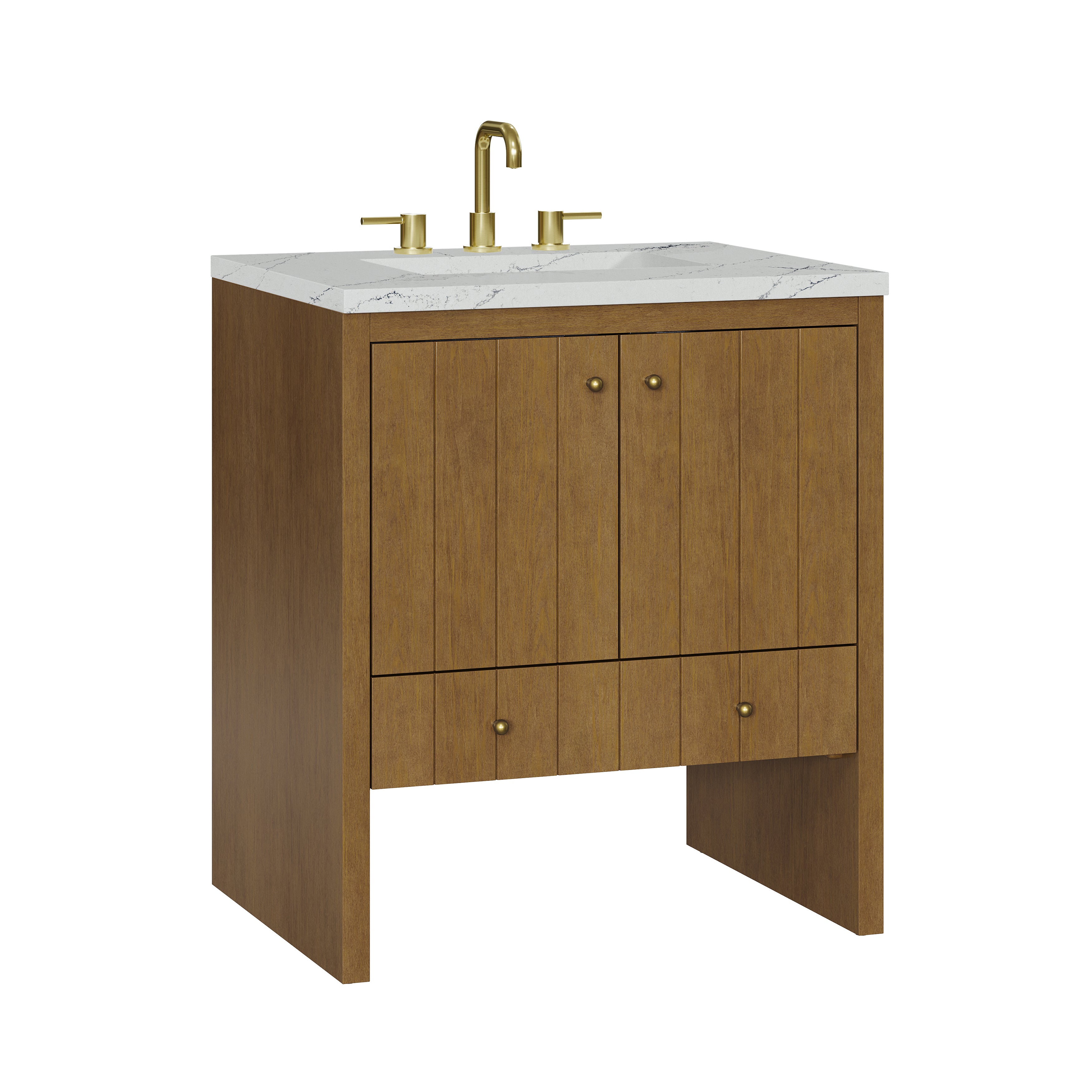 James Martin Hudson 30" Single Vanity in Honey Oak with 3cm Countertop