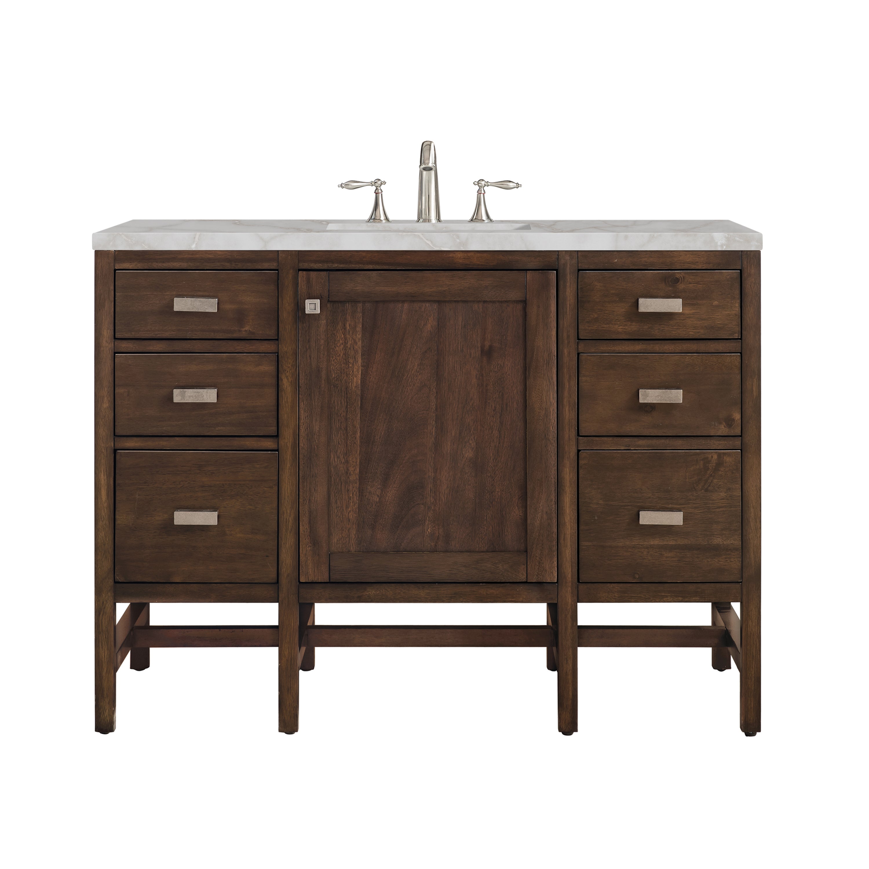 James Martin Addison 48" Single Vanity in Mid-Century Acacia with 3cm Countertop