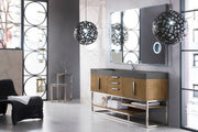 James Martin Columbia 72" Single Vanity in Latte Oak with Dusk Grey Glossy Composite Stone Top