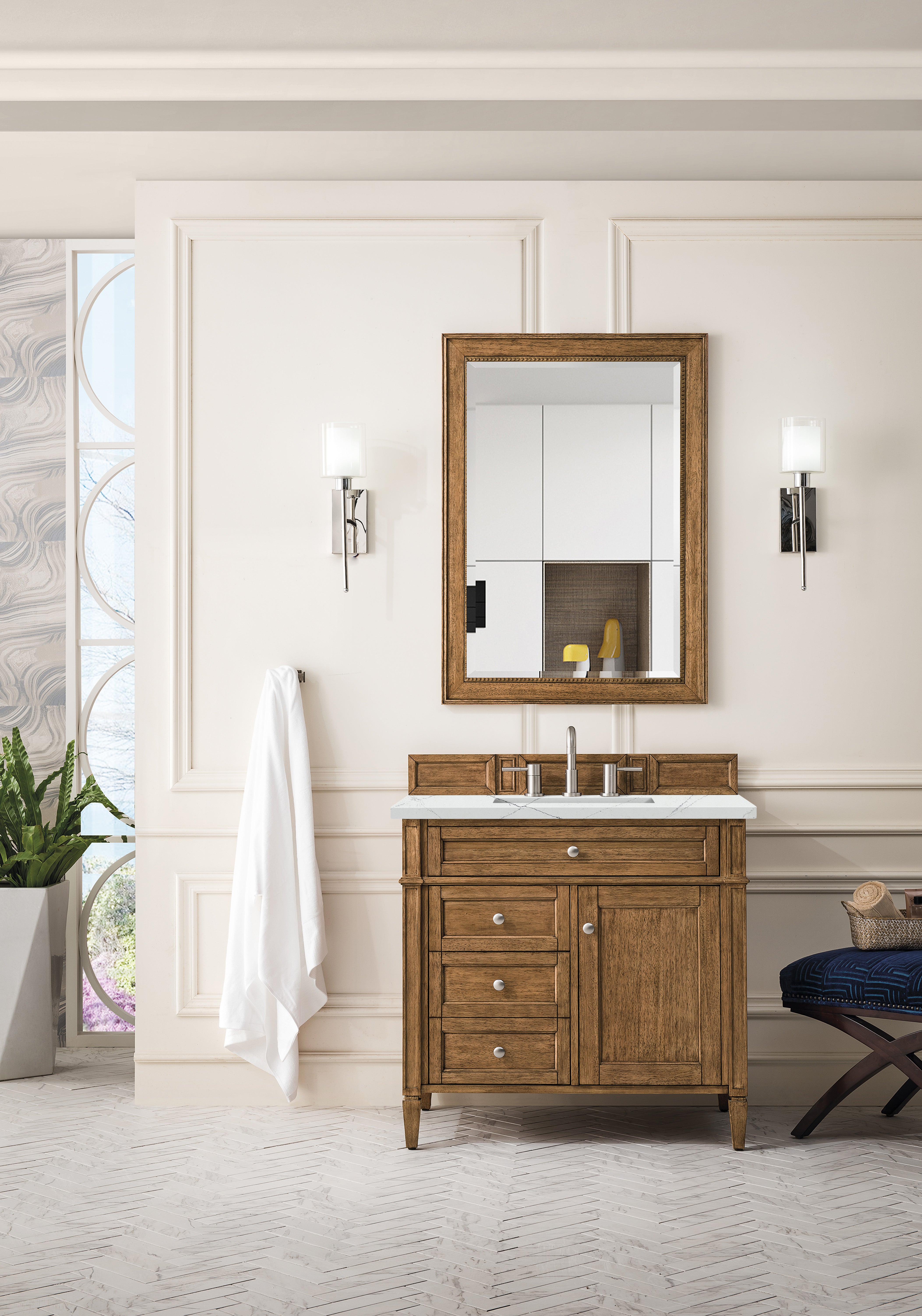 James Martin Brittany 36" Single Vanity in Saddle Brown with 3cm Countertop