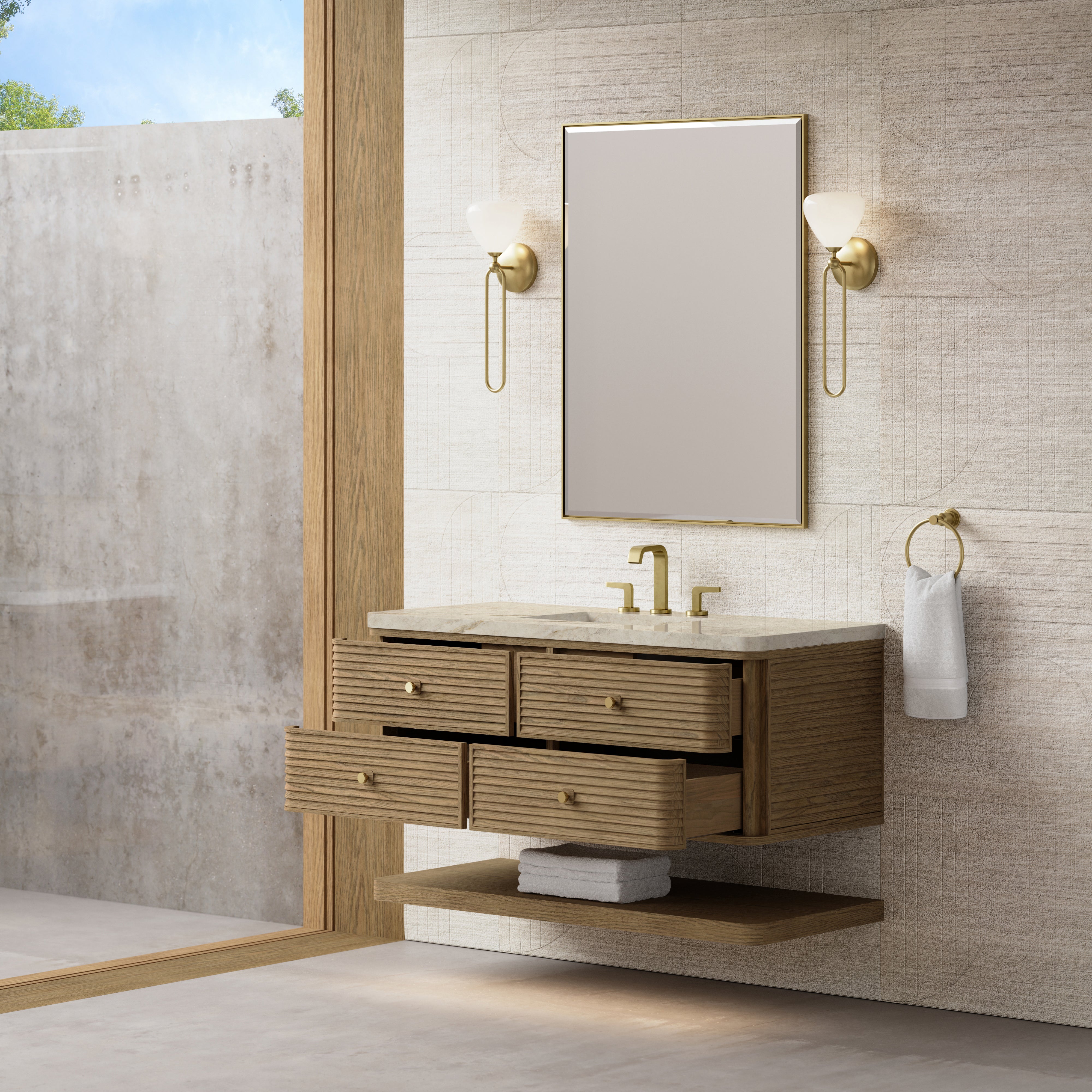 James Martin Allamari 48" Single Vanity in Dune Mist with 3cm Countertop