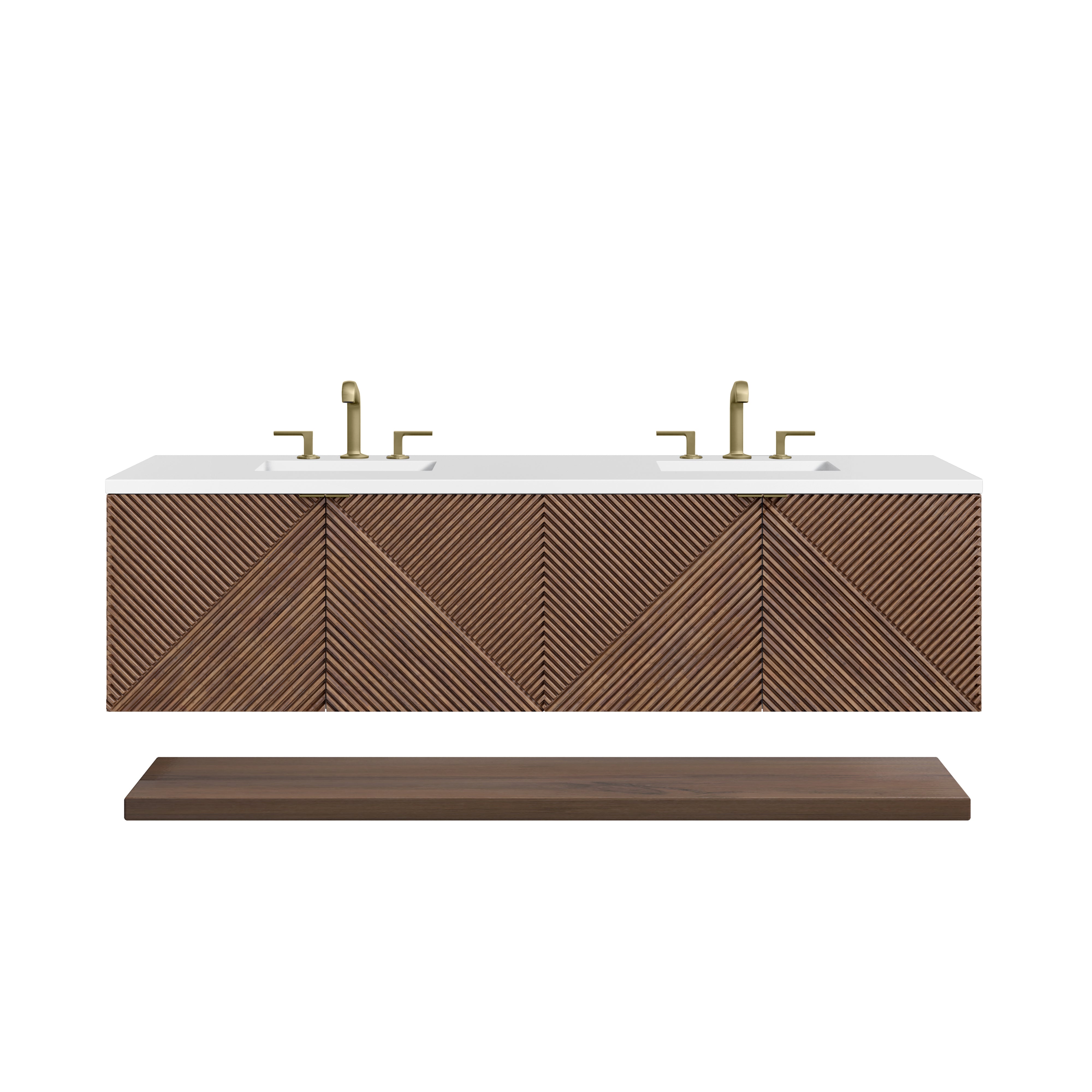 James Martin Marcello 72" Double Vanity in Chestnut with 3cm Countertop