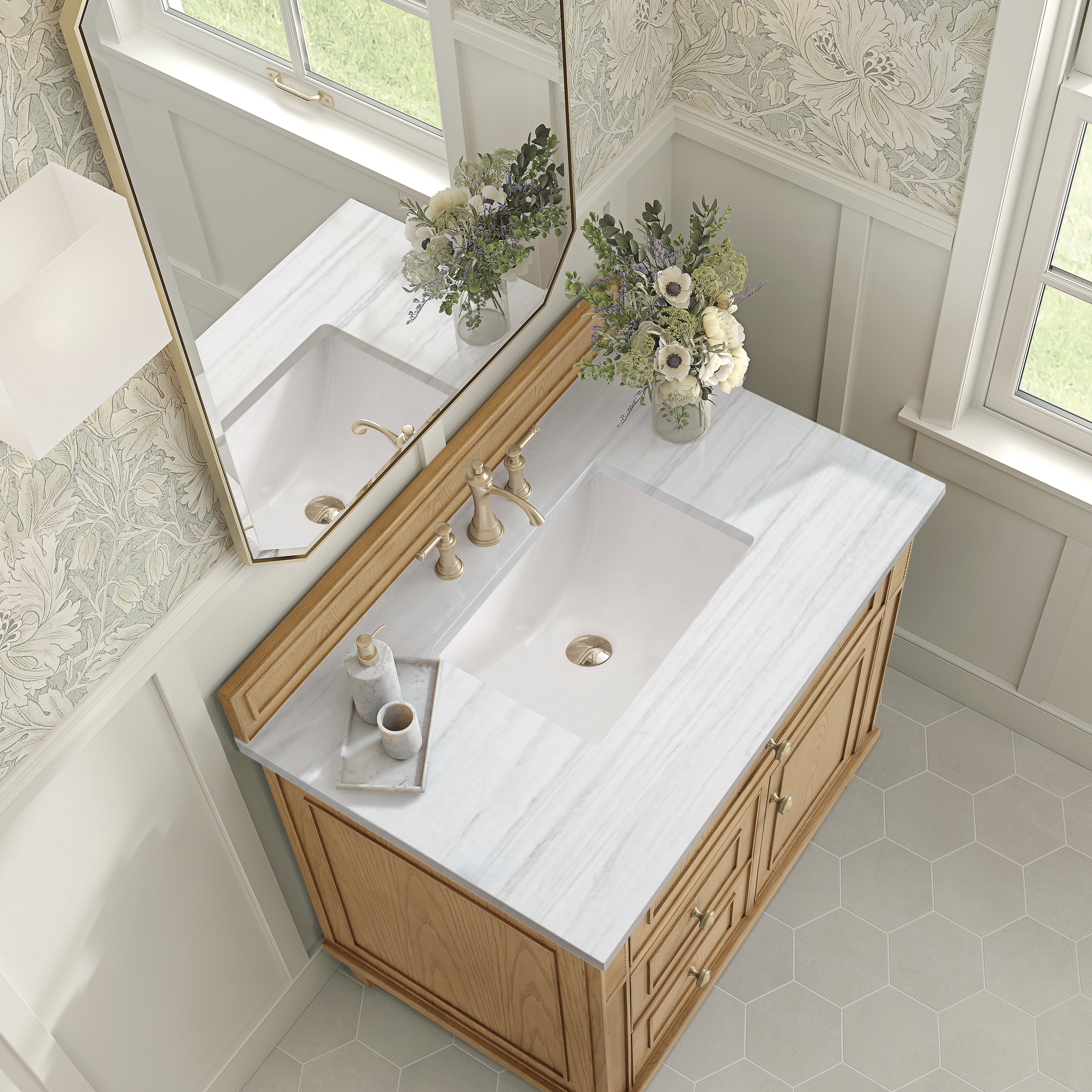 James Martin Lorelai 36" Single Vanity in Light Natural Oak with 3cm Countertop