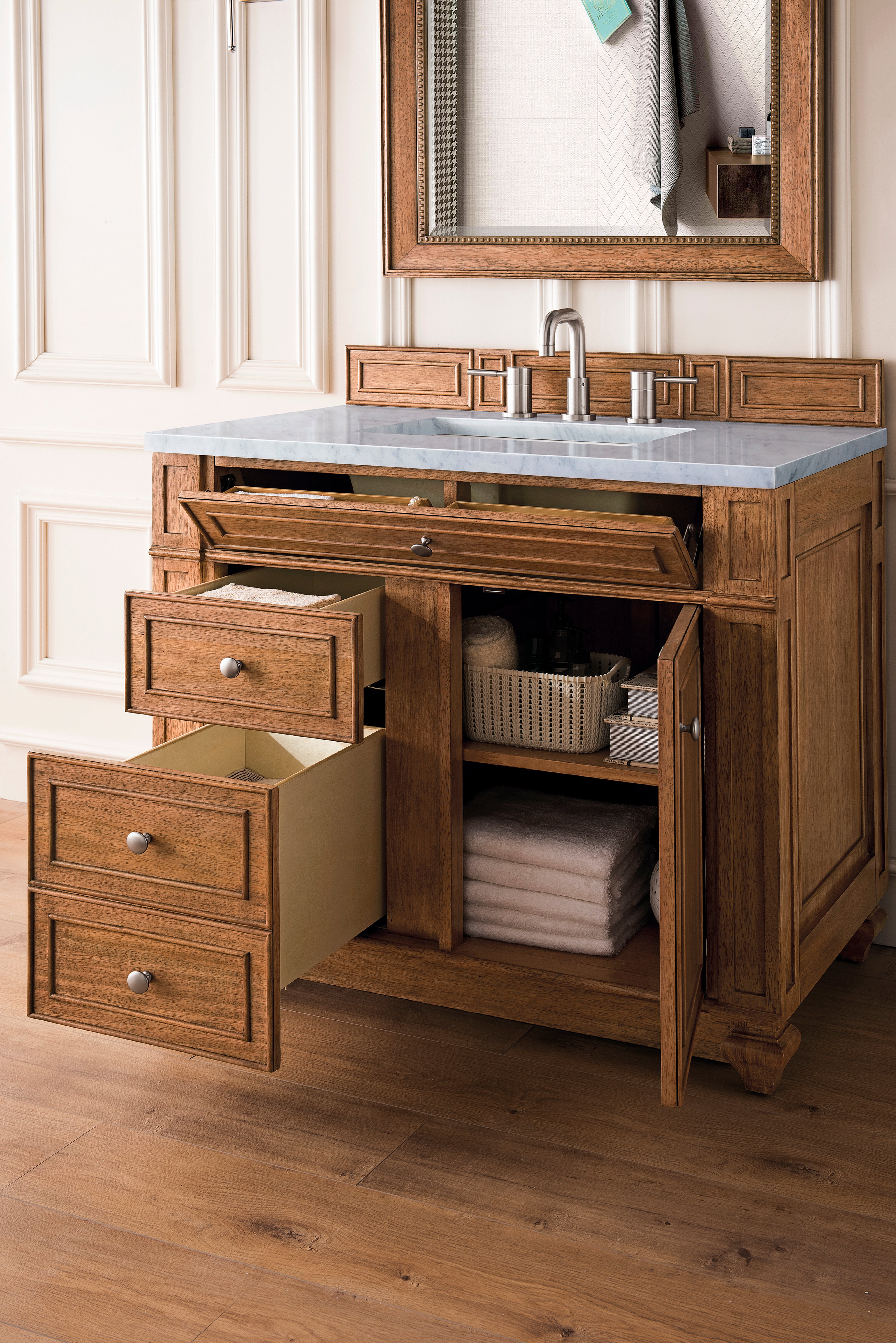 James Martin Bristol 36" Single Vanity in Saddle Brown with 3cm Countertop