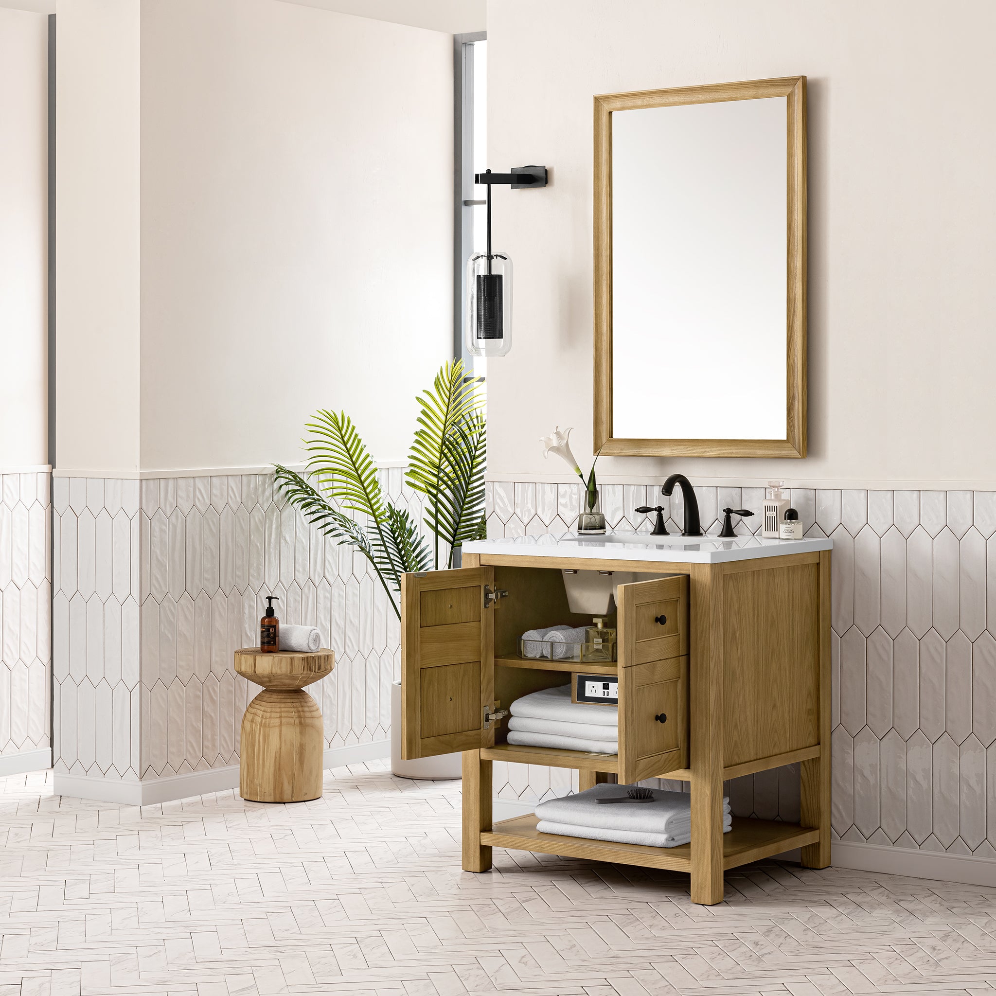 James Martin Breckenridge 30" Single Vanity in Light Natural Oak with 3cm Countertop