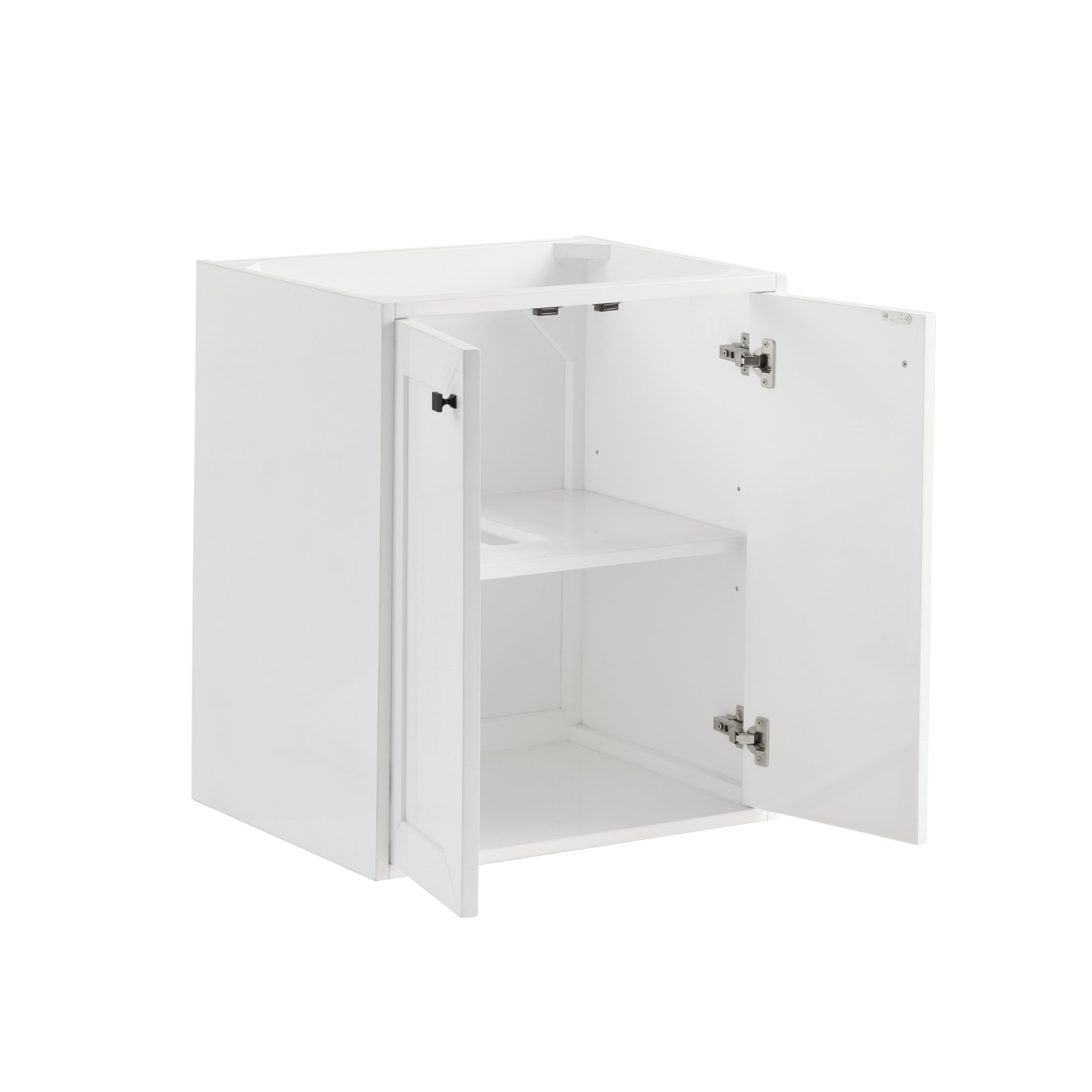 James Martin Chianti 24" Single Vanity in Glossy White with White Glossy Composite Stone Top