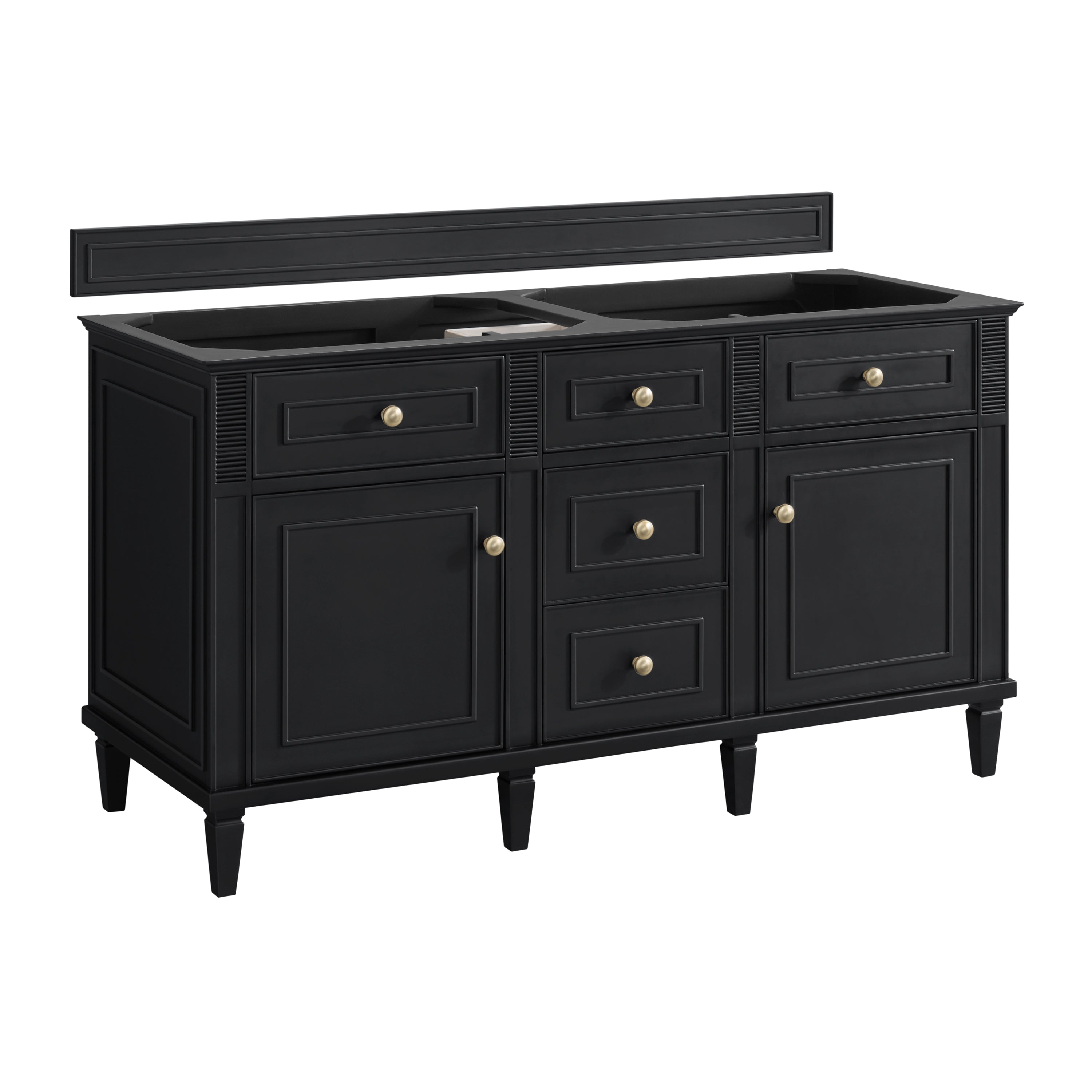 James Martin Lorelai 60" Double Vanity in Black Onyx with 3cm Countertop