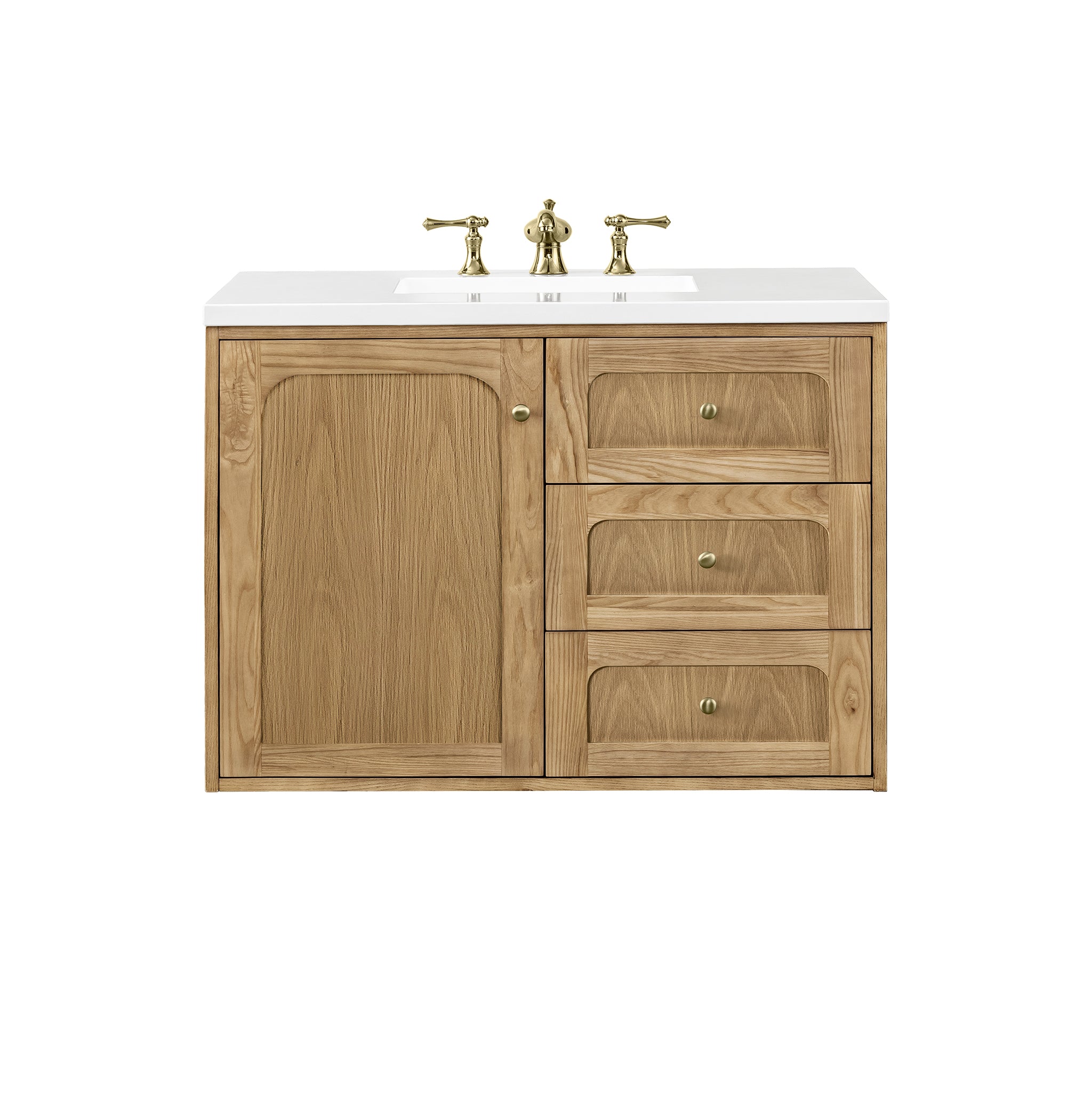 James Martin Laurent 36" Single Vanity in Light Natural Oak with 3cm Countertop