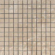 Light Travertine Filled And Honed Mosaic Square 1"X1"