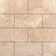 Light Travertine Filled And Honed Tile 3"X6" Subway