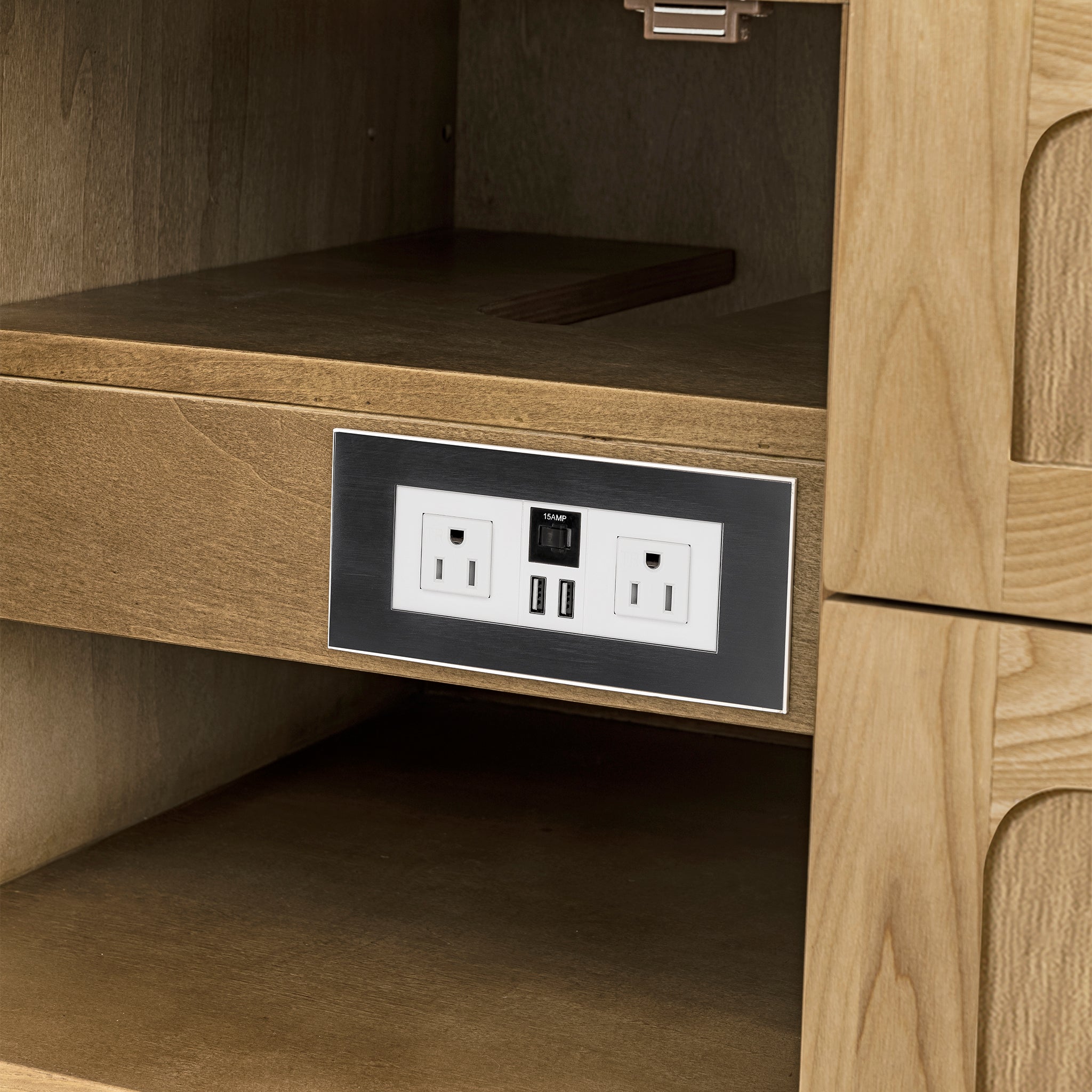 James Martin Laurent 48" Single Vanity in Light Natural Oak with 3cm Countertop and FreePower Wireless Charger