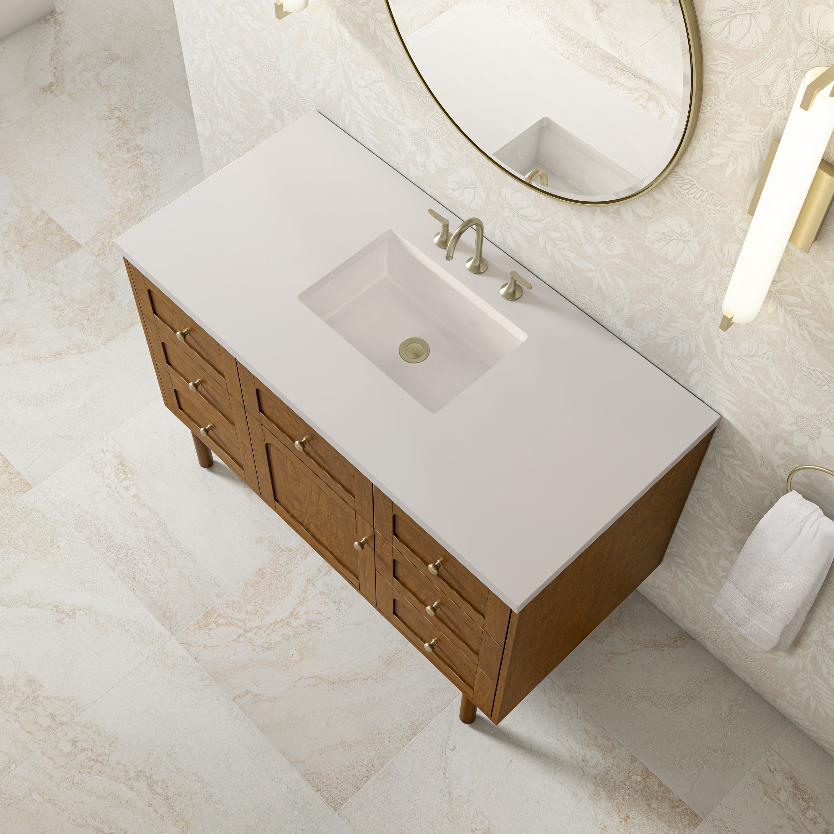 James Martin Laurent 48" Single Vanity in Honey Oak with 3cm Countertop
