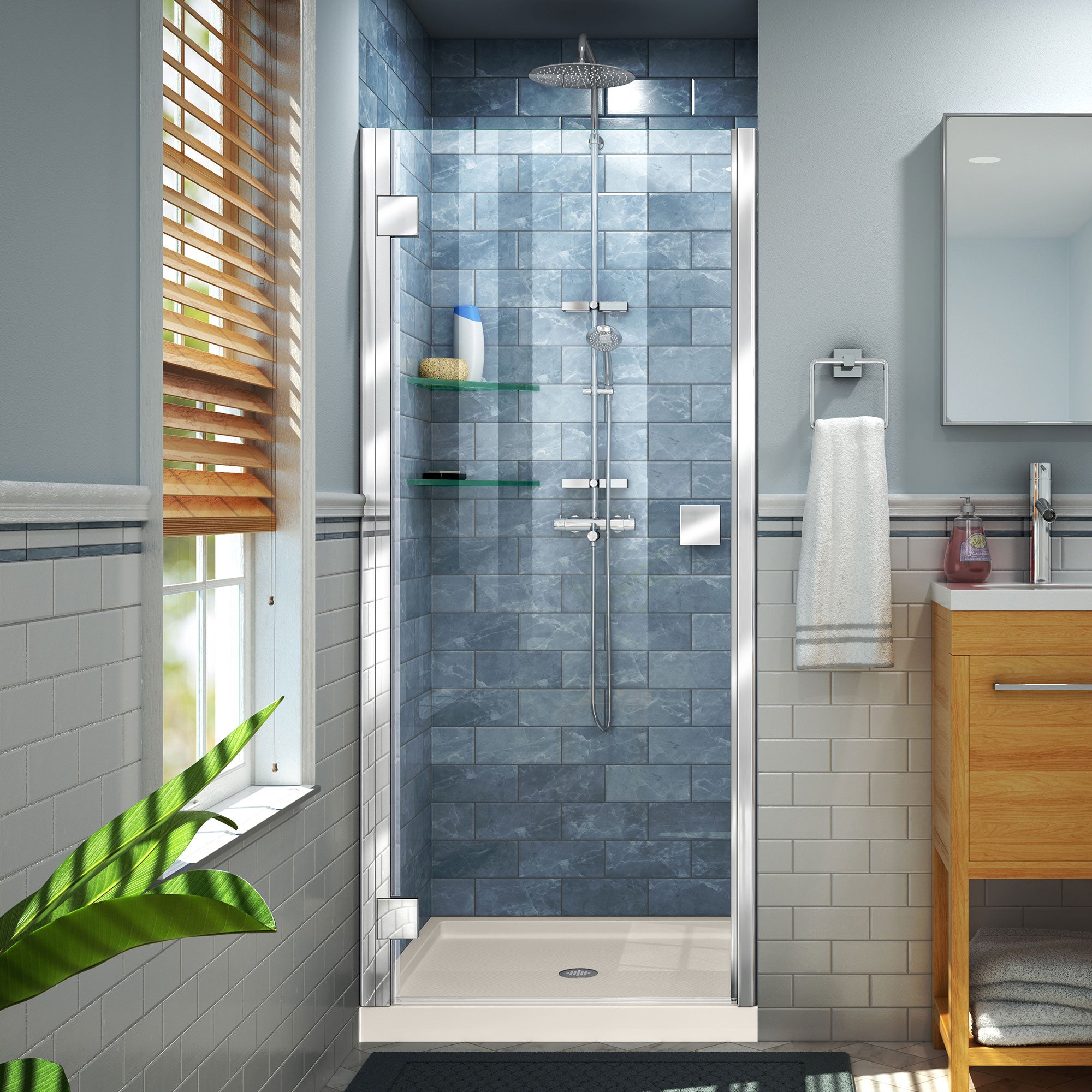 DreamLine Lumen 36" D x 36" W Shower Door and Base