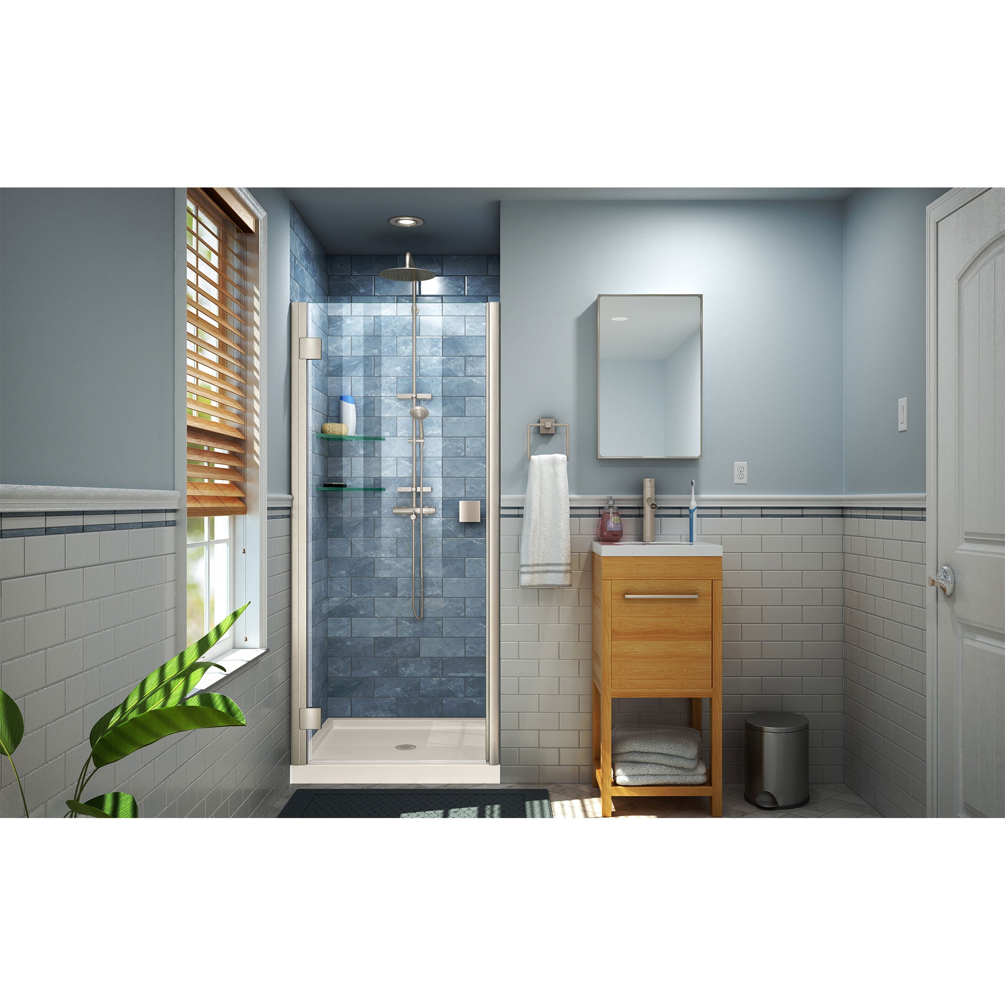 DreamLine Lumen 36" D x 36" W Shower Door and Base