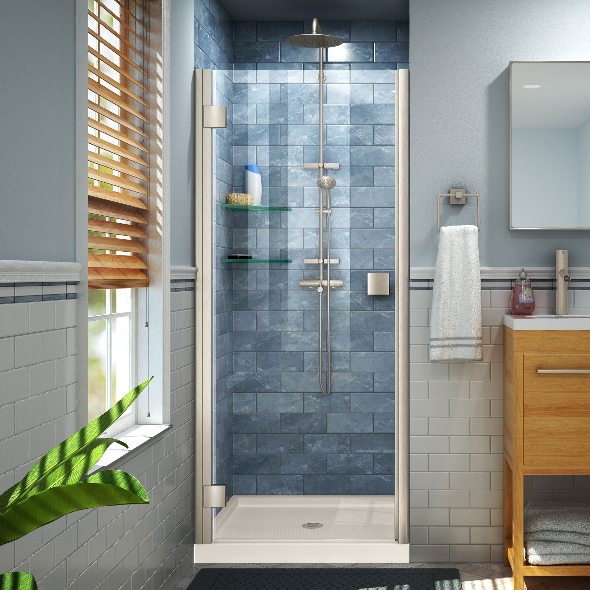 DreamLine Lumen 32" D x 42" W Shower Door and Base