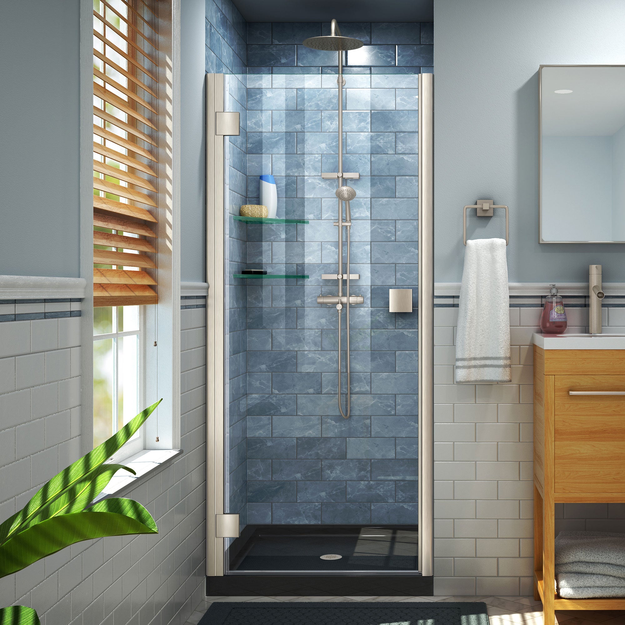 DreamLine Lumen 32" D x 42" W Shower Door and Base