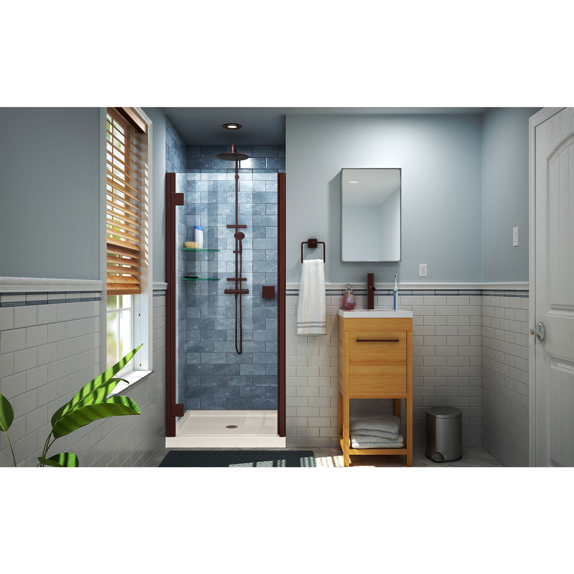 DreamLine Lumen 36" D x 36" W Shower Door and Base