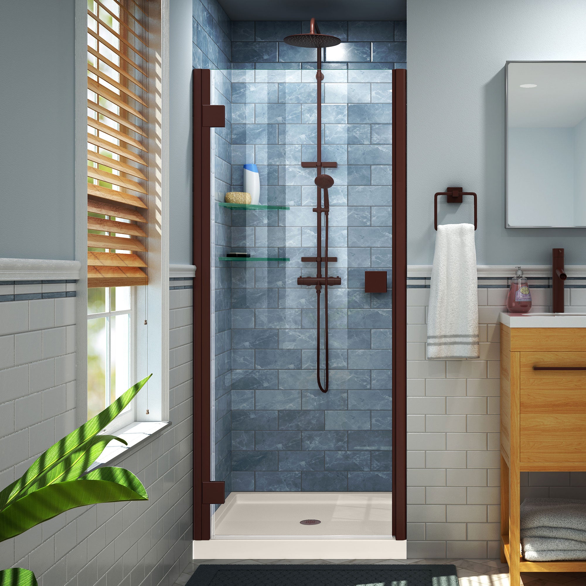 DreamLine Lumen 36" D x 36" W Shower Door and Base