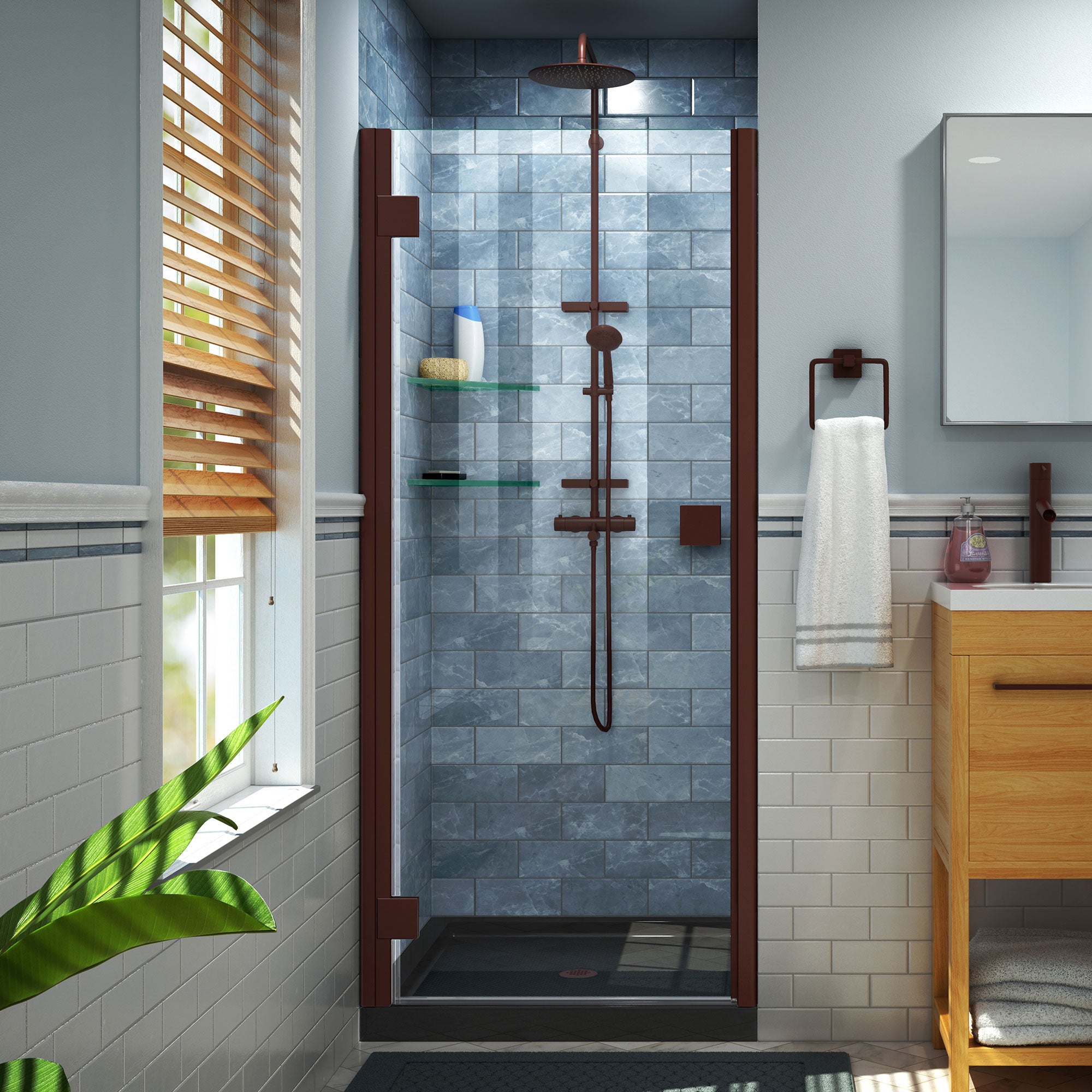 DreamLine Lumen 36" D x 36" W Shower Door and Base