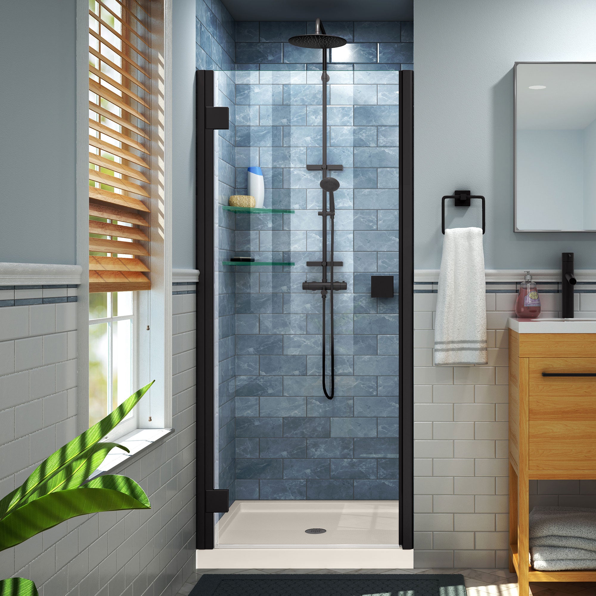 DreamLine Lumen 32" D x 42" W Shower Door and Base